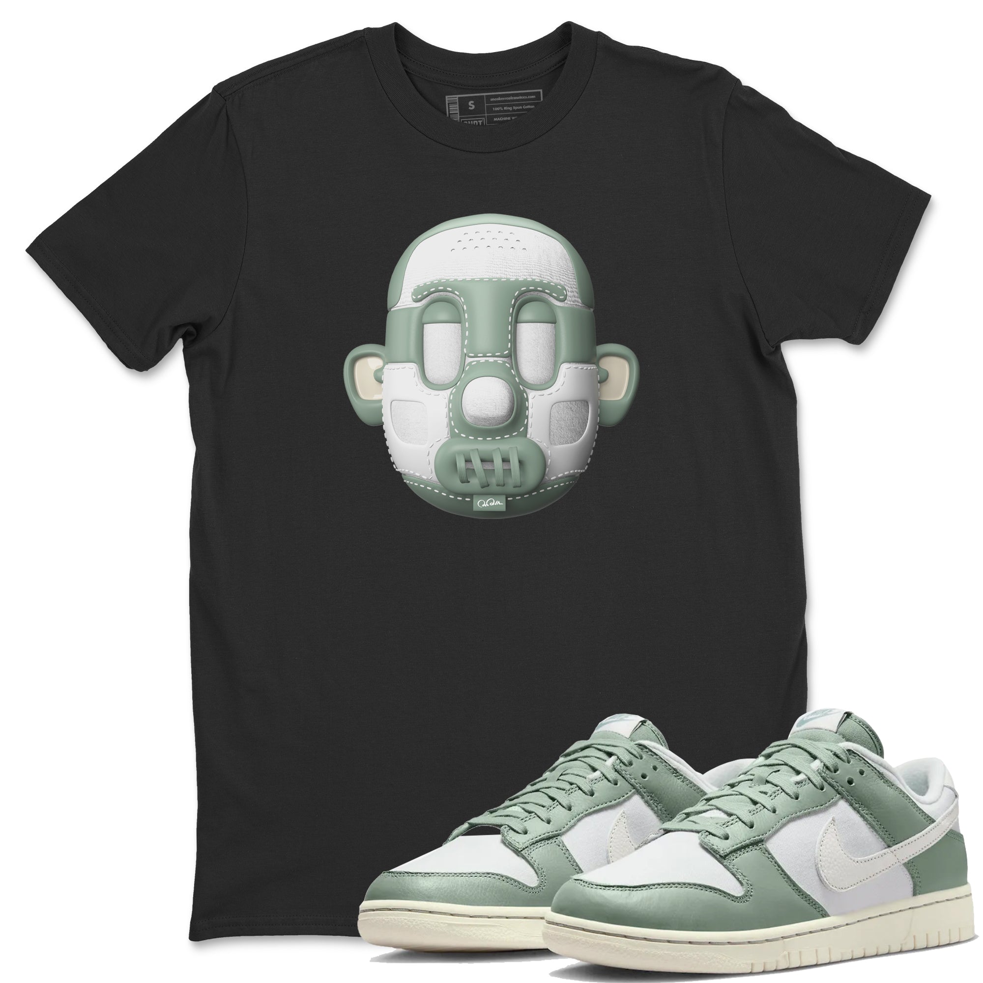 Dunk Mica Green Sneaker Match Tees Shoe Head Sneaker Tees Dunk Low Mica Green Sneaker Release Tees Unisex Shirts Black 1