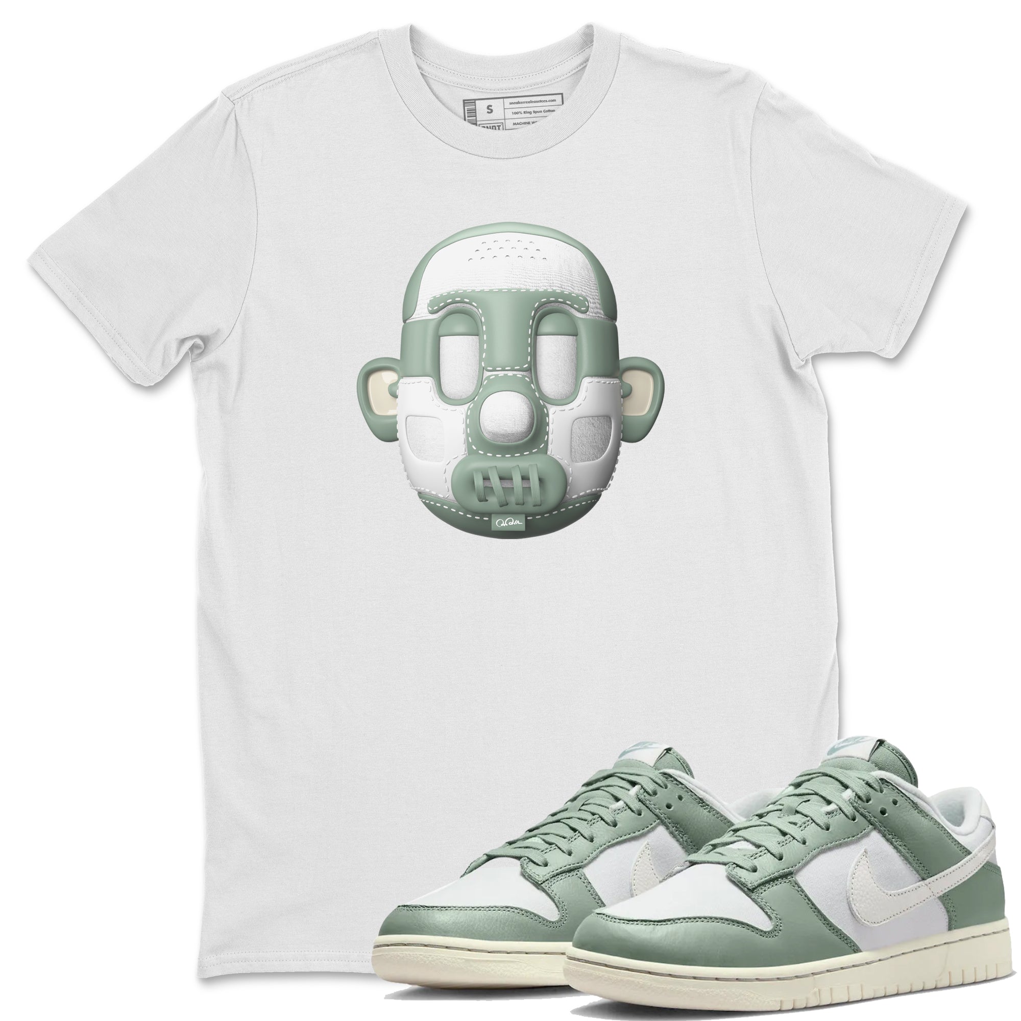Dunk Mica Green Sneaker Match Tees Shoe Head Sneaker Tees Dunk Low Mica Green Sneaker Release Tees Unisex Shirts White 1