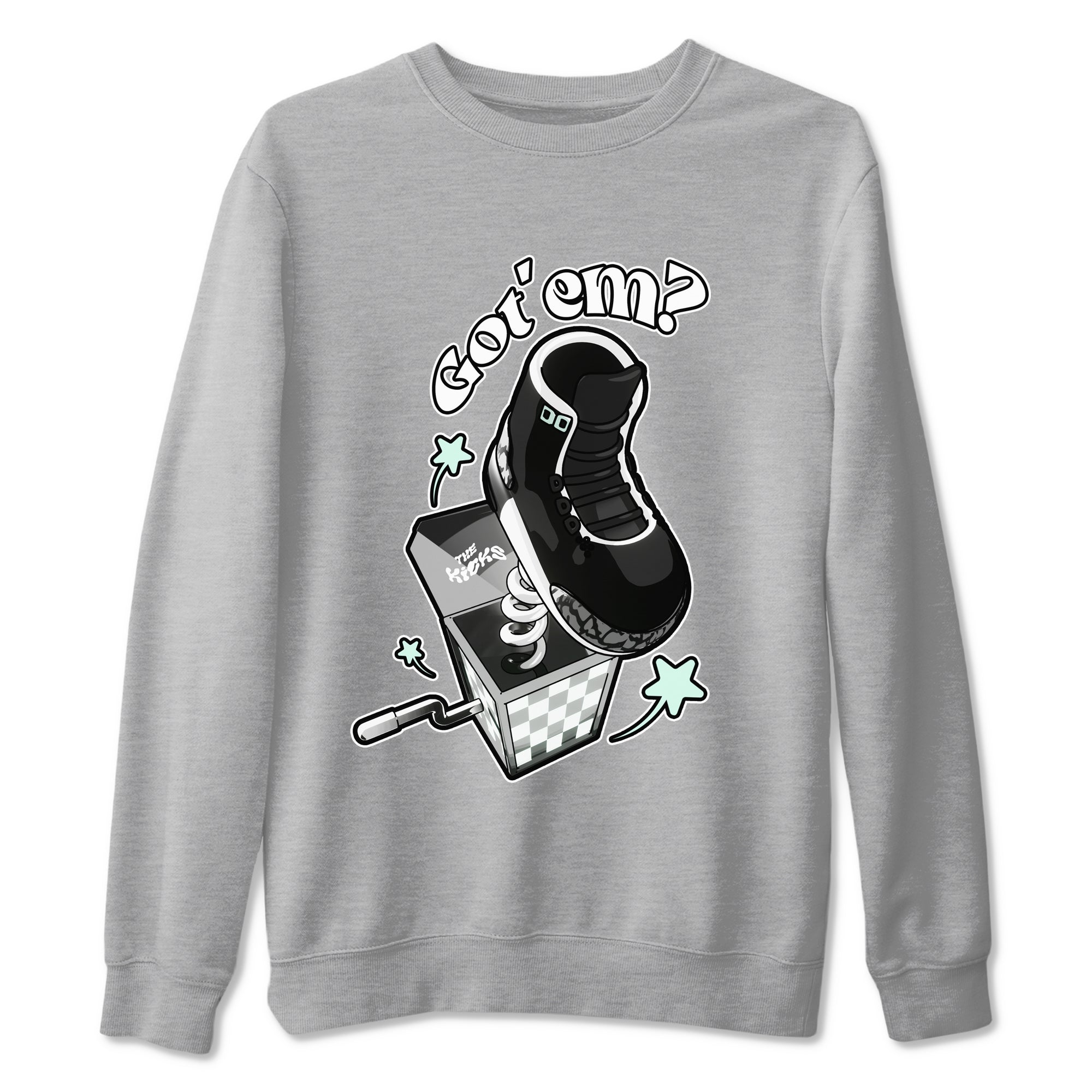 3s Green Glow shirt to match jordans Shoe In The Box sneaker tees Air Jordan 3 Green Glow Drip Gear Zone unisex cotton Heather Grey 2 crew neck shirt