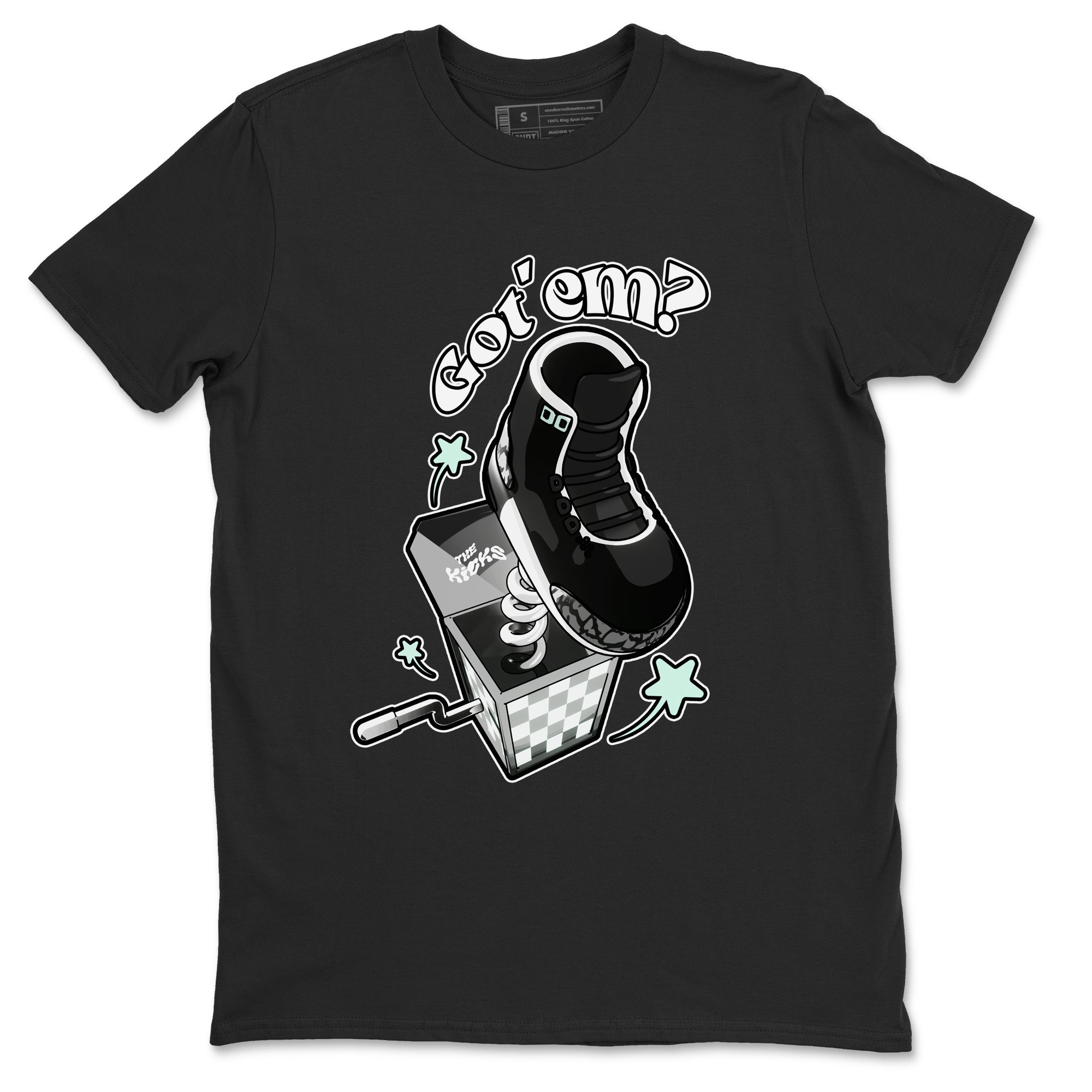 3s Green Glow shirt to match jordans Shoe In The Box sneaker tees Air Jordan 3 Green Glow Drip Gear Zone unisex cotton Black 2 crew neck shirt