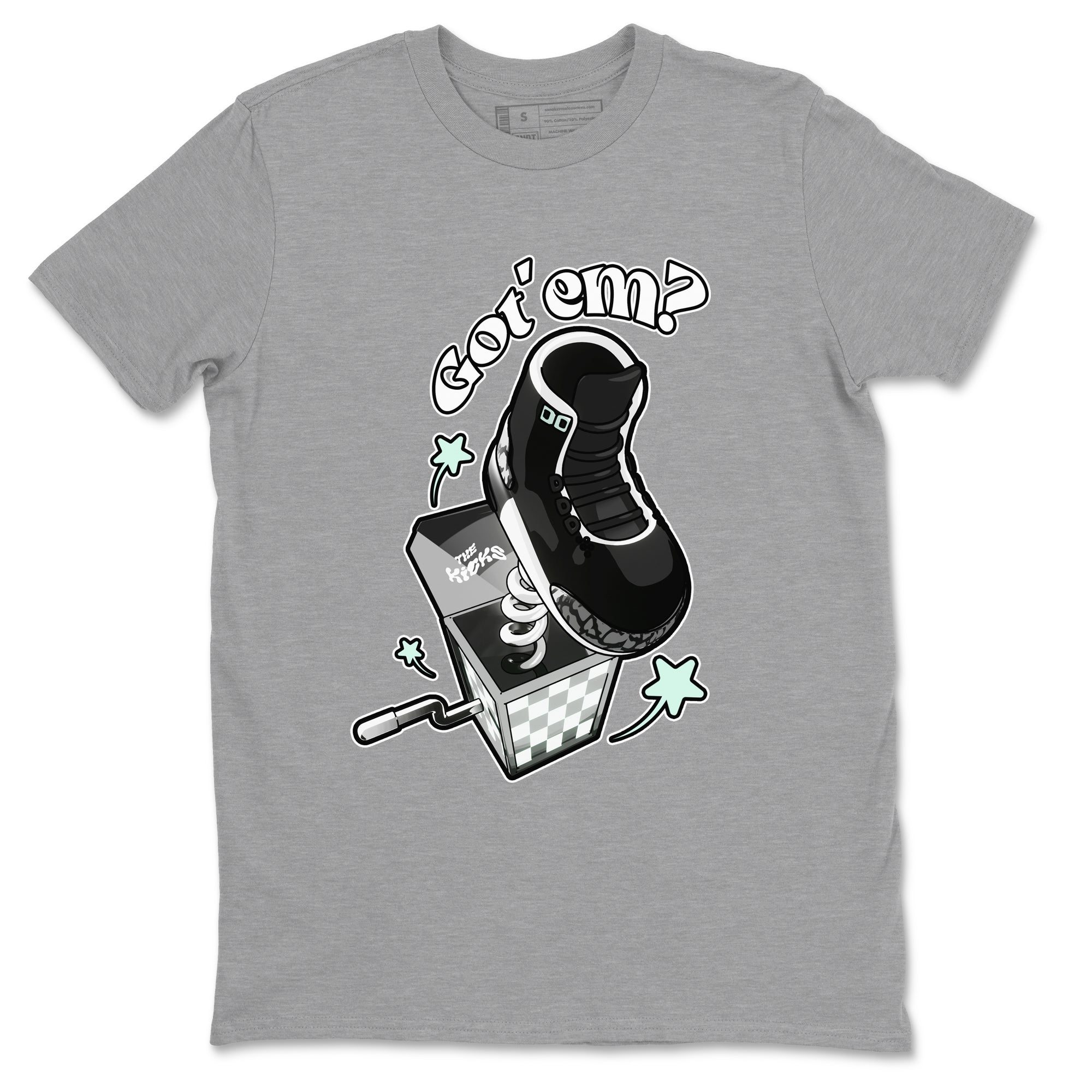 3s Green Glow shirt to match jordans Shoe In The Box sneaker tees Air Jordan 3 Green Glow Drip Gear Zone unisex cotton Heather Grey 2 crew neck shirt