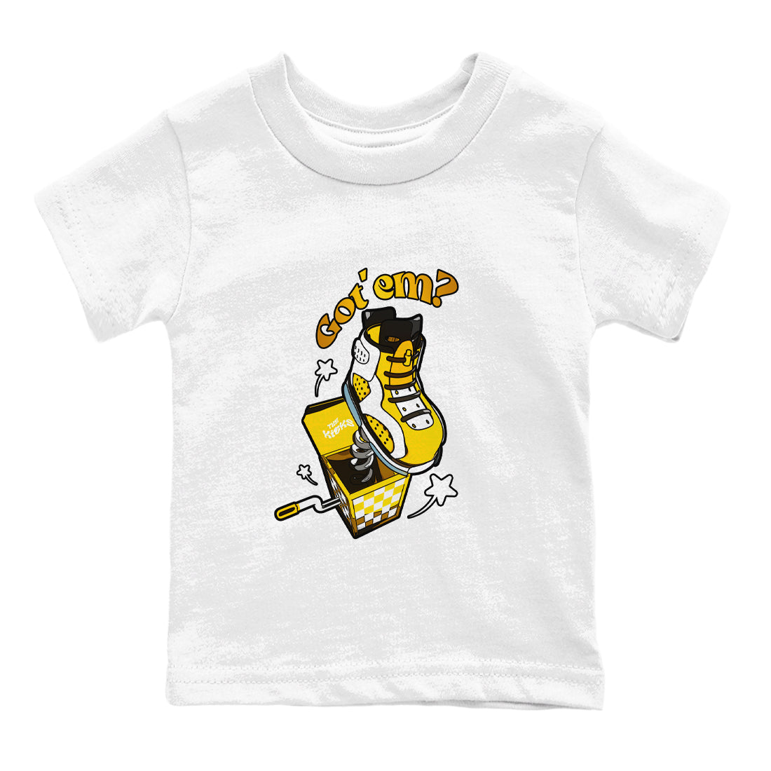 Air Jordan 6 Yellow Ochre shirt to match jordans Shoe In The Box sneaker tees streetwear brand AJ6 Yellow Ochre Drip Gear Zone Brand Baby Toddler White 2 T-Shirt
