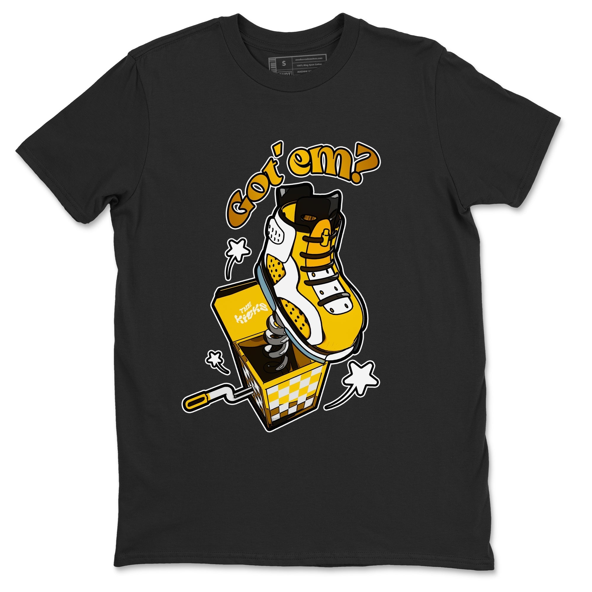 Air Jordan 6 Yellow Ochre shirt to match jordans Shoe In The Box sneaker tees streetwear brand AJ6 Yellow Ochre Drip Gear Zone Brand Unisex Black 2 T-Shirt