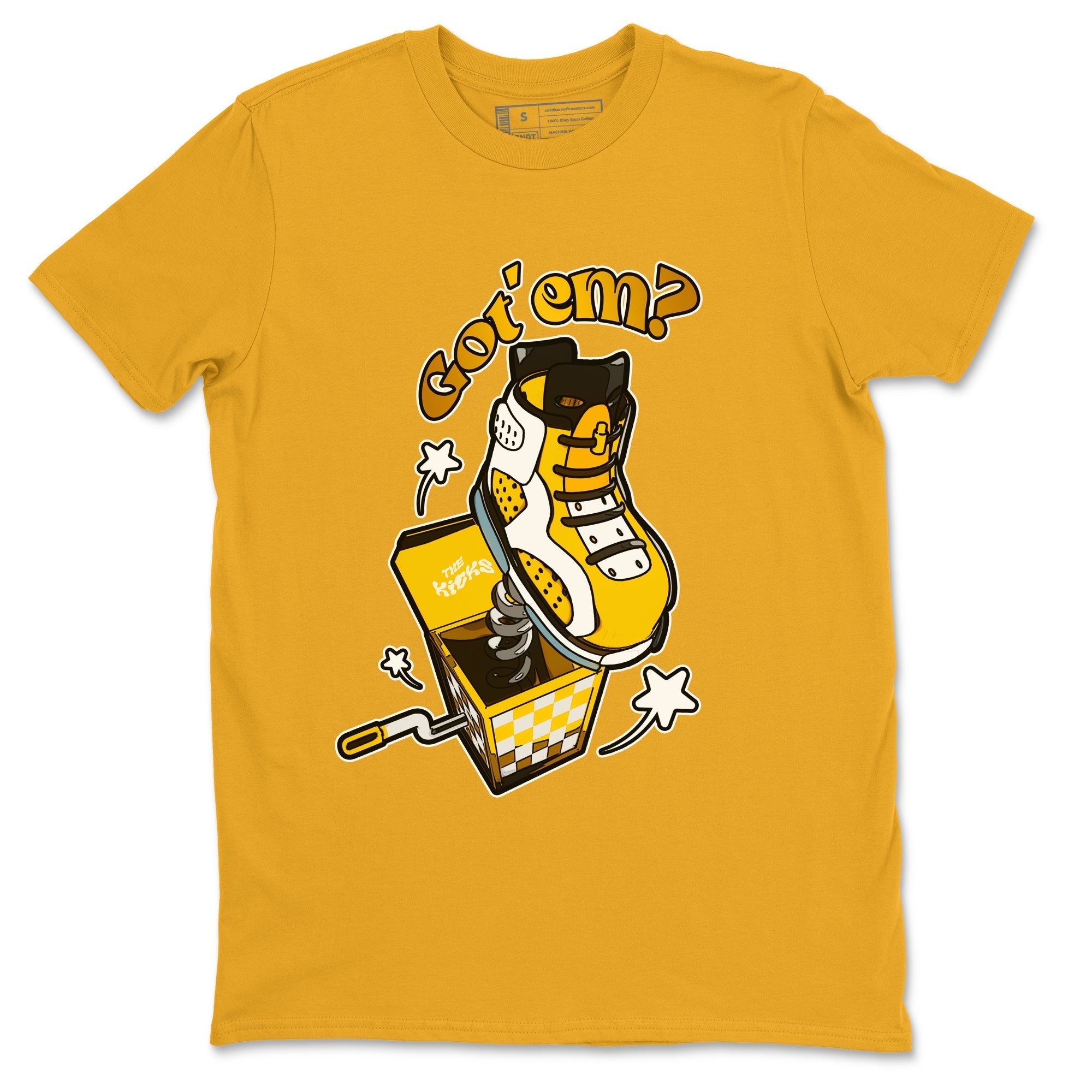 Air Jordan 6 Yellow Ochre shirt to match jordans Shoe In The Box sneaker tees streetwear brand AJ6 Yellow Ochre Drip Gear Zone Brand Unisex Gold 2 T-Shirt