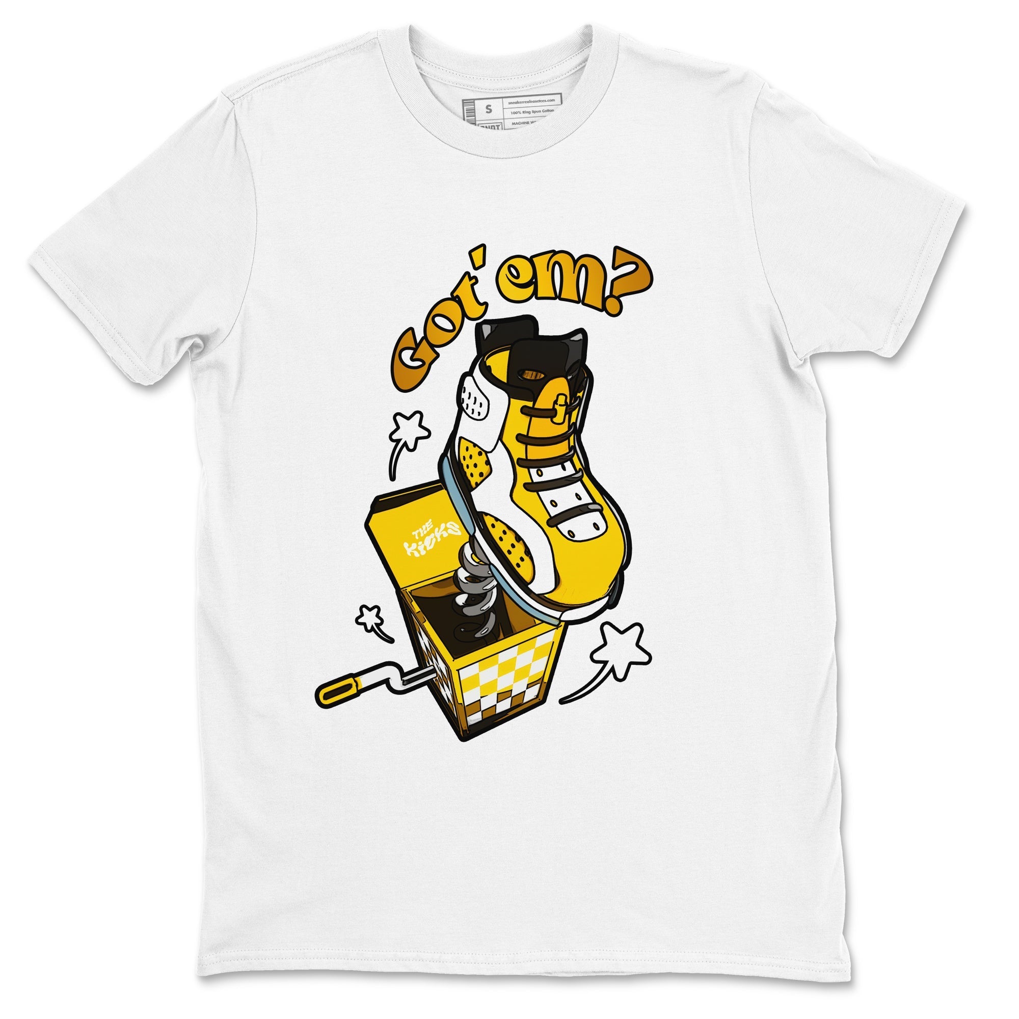 Air Jordan 6 Yellow Ochre shirt to match jordans Shoe In The Box sneaker tees streetwear brand AJ6 Yellow Ochre Drip Gear Zone Brand Unisex White 2 T-Shirt