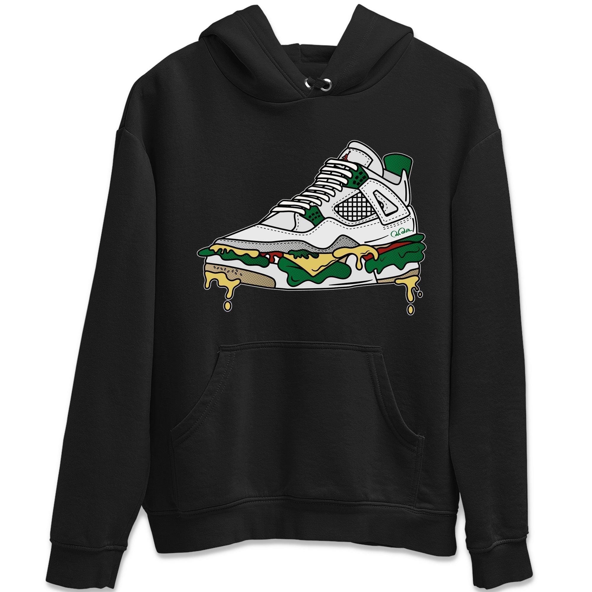 Air Jordan 4 Pine Green Sneaker Match Tees Shoe Sandwich Streetwear Sneaker Shirt AJ4 Pine Green Sneaker Release Tees Unisex Shirts Black 2