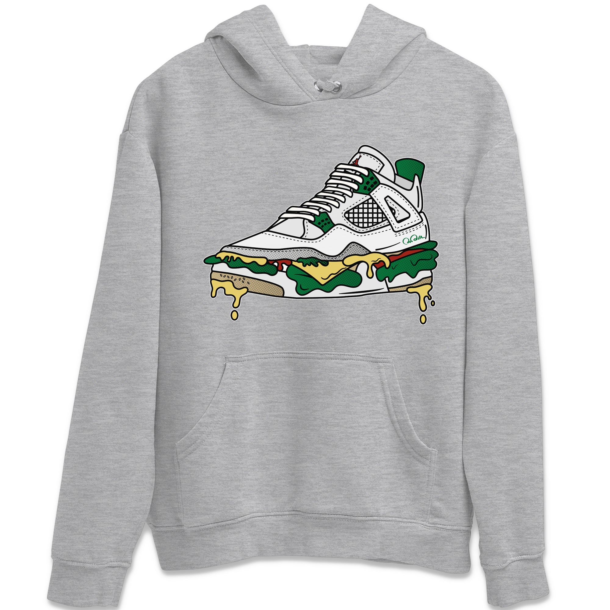 Air Jordan 4 Pine Green Sneaker Match Tees Shoe Sandwich Streetwear Sneaker Shirt AJ4 Pine Green Sneaker Release Tees Unisex Shirts Heather Grey 2