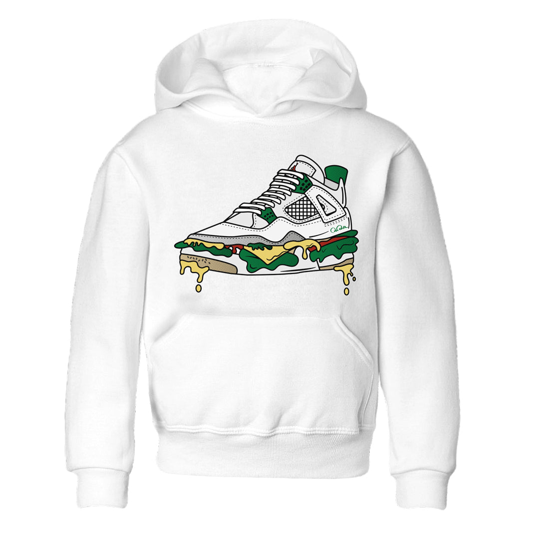 Air Jordan 4 Pine Green Sneaker Match Tees Shoe Sandwich Streetwear Sneaker Shirt AJ4 Pine Green Sneaker Release Tees Kids Shirts White 2