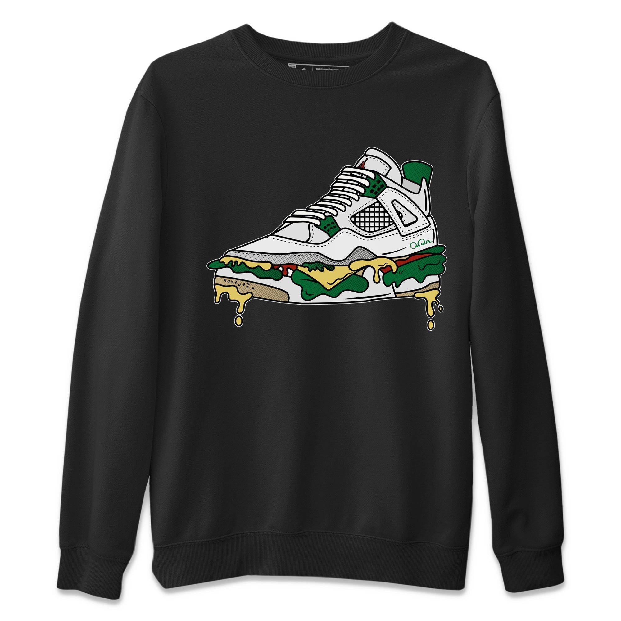 Air Jordan 4 Pine Green Sneaker Match Tees Shoe Sandwich Streetwear Sneaker Shirt AJ4 Pine Green Sneaker Release Tees Unisex Shirts Black 2