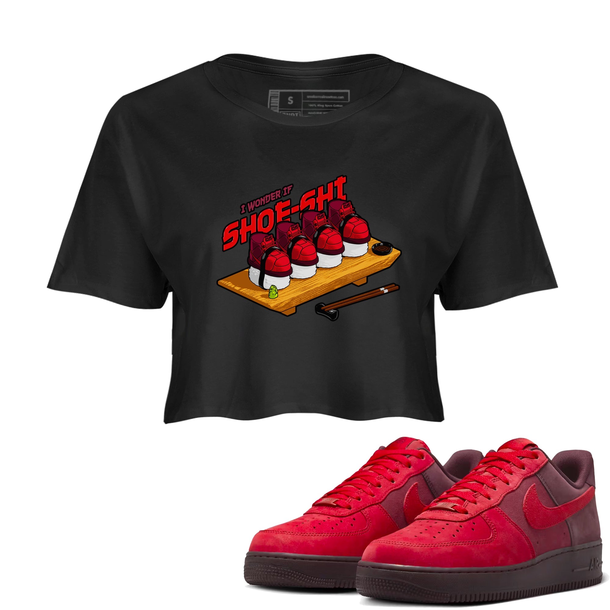 Air Force 1 Layers of Love shirt to match jordans Shoe-Shi sneaker tees af1 Layers of Love Drip Gear Zone Black 1 crop length shirt