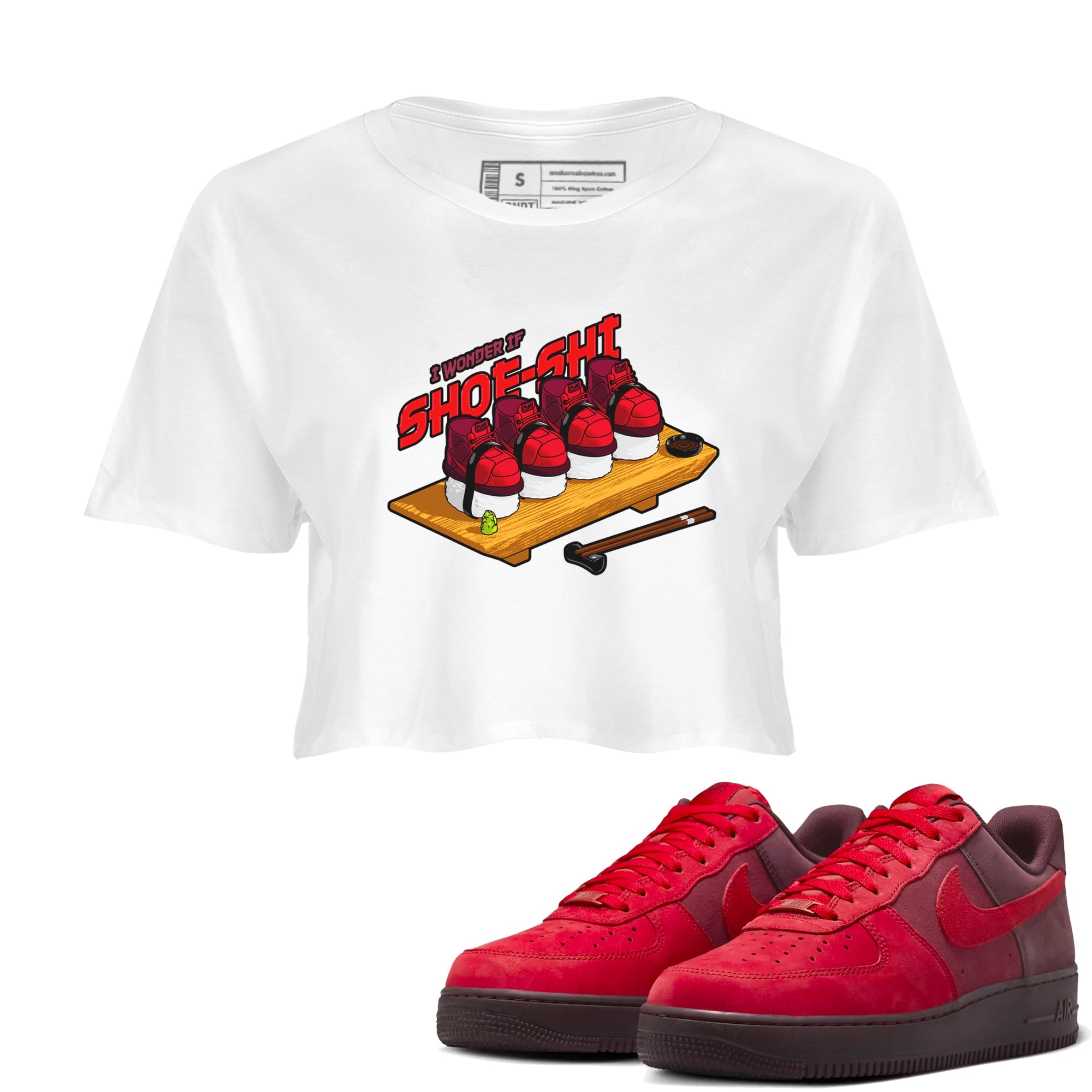 Air Force 1 Layers of Love shirt to match jordans Shoe-Shi sneaker tees af1 Layers of Love Drip Gear Zone White 1 crop length shirt