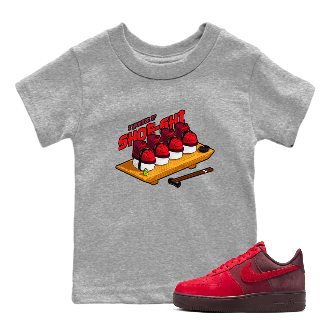 Air Force 1 Layers of Love shirt to match jordans Shoe-Shi sneaker tees af1 Layers of Love Drip Gear Zone baby toddler Heather Grey 1 cotton Shirt