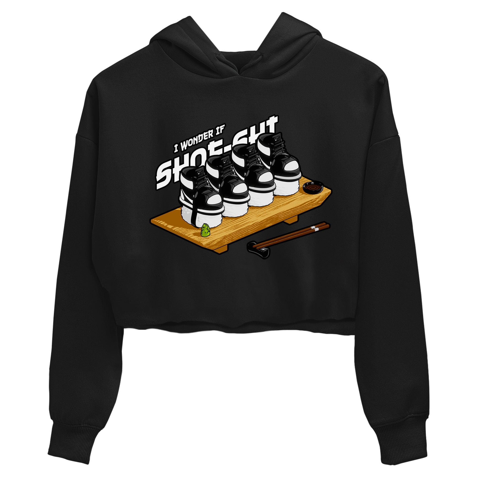 1s Black White shirt to match jordans Shoe-Shi sneaker tees Air Jordan 1 High OG Black White Drip Gear Zone Black 2 crop length shirt