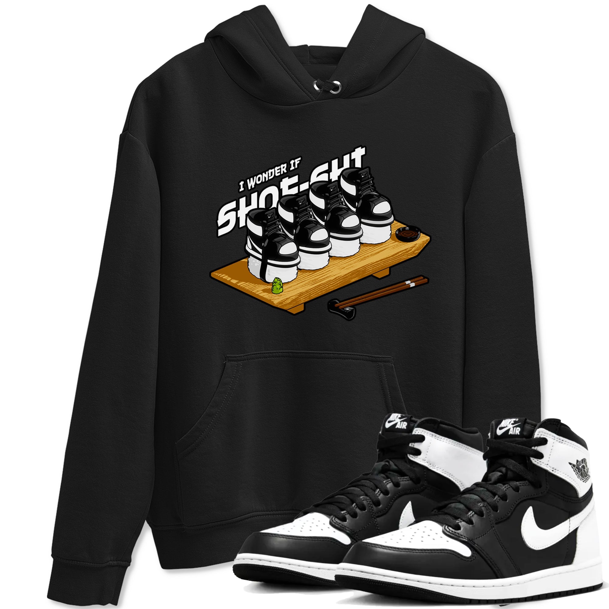 1s Black White shirt to match jordans Shoe-Shi sneaker tees Air Jordan 1 High OG Black White Drip Gear Zone unisex cotton Black 1 crew neck shirt
