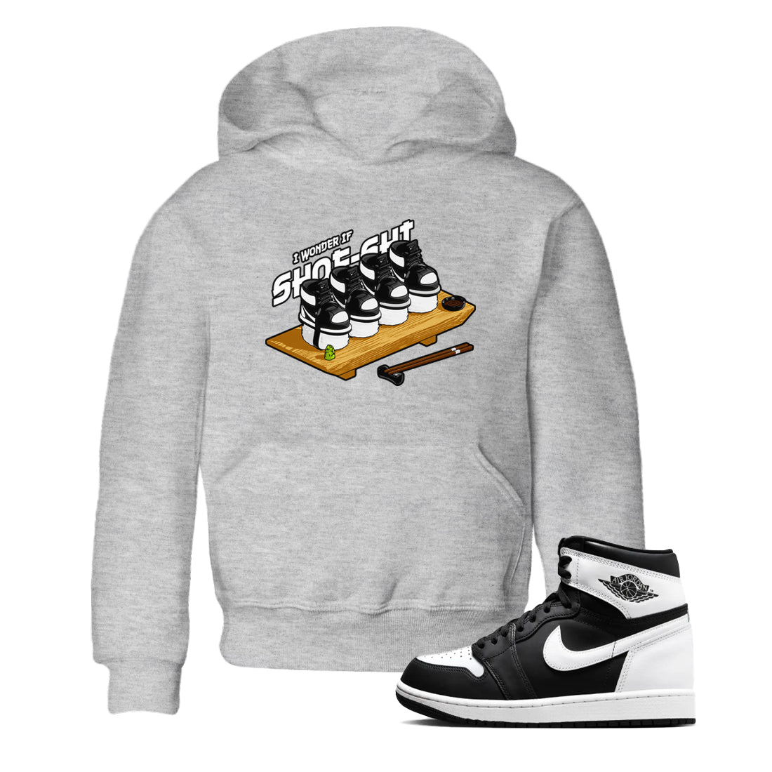 1s Black White shirt to match jordans Shoe-Shi sneaker tees Air Jordan 1 High OG Black White Drip Gear Zone baby toddler Heather Grey 1 cotton Shirt