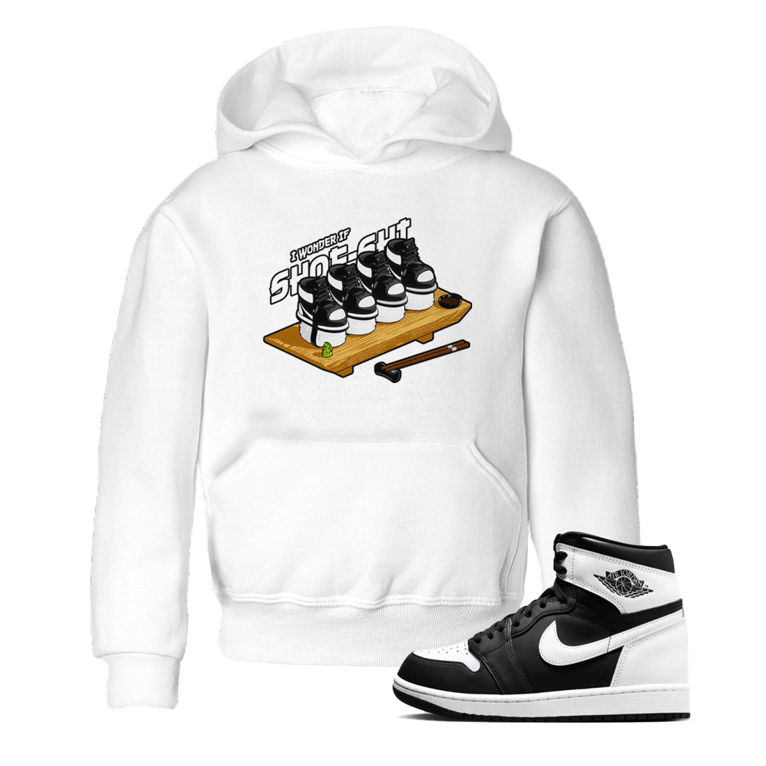 1s Black White shirt to match jordans Shoe-Shi sneaker tees Air Jordan 1 High OG Black White Drip Gear Zone baby toddler White 1 cotton Shirt