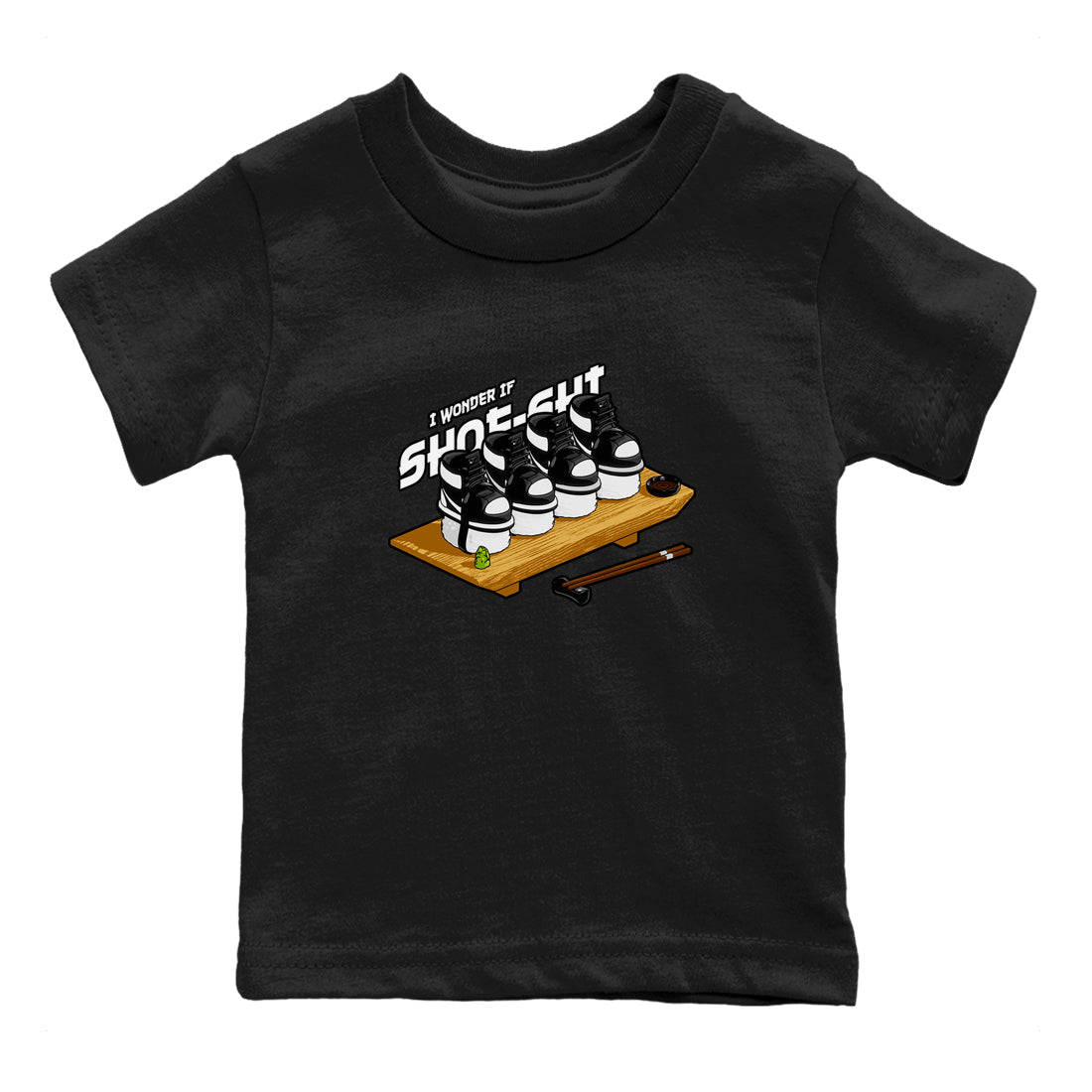 1s Black White shirt to match jordans Shoe-Shi sneaker tees Air Jordan 1 High OG Black White Drip Gear Zone baby toddler Black 2 cotton Shirt