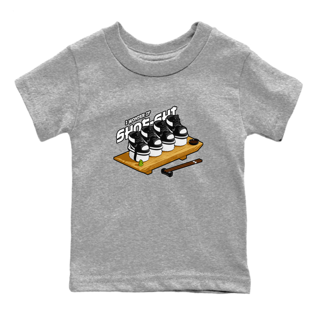 1s Black White shirt to match jordans Shoe-Shi sneaker tees Air Jordan 1 High OG Black White Drip Gear Zone baby toddler Heather Grey 2 cotton Shirt