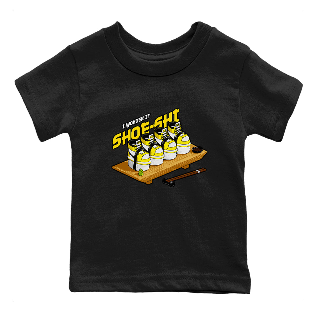 1s Yellow Ochre shirt to match jordans Shoe-Shi sneaker tees streetwear brand Air Jordan 1 Yellow Ochre Drip Gear Zone Brand baby toddler Black 2 cotton Shirt