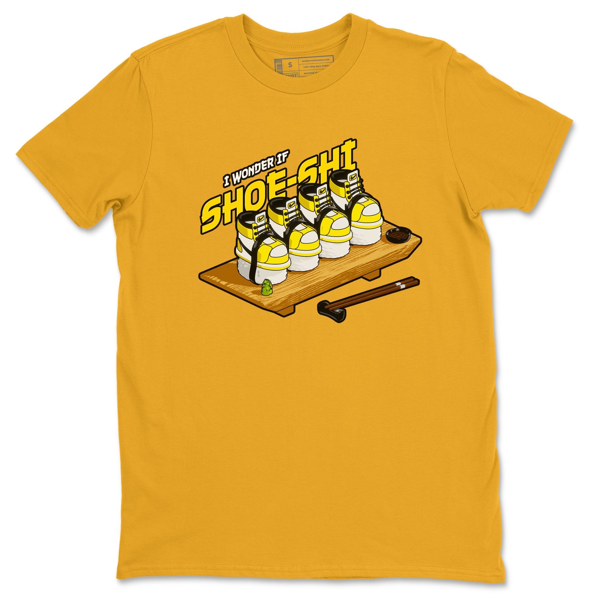1s Yellow Ochre shirt to match jordans Shoe-Shi sneaker tees streetwear brand Air Jordan 1 Yellow Ochre Drip Gear Zone Brand unisex cotton Gold 2 crew neck shirt