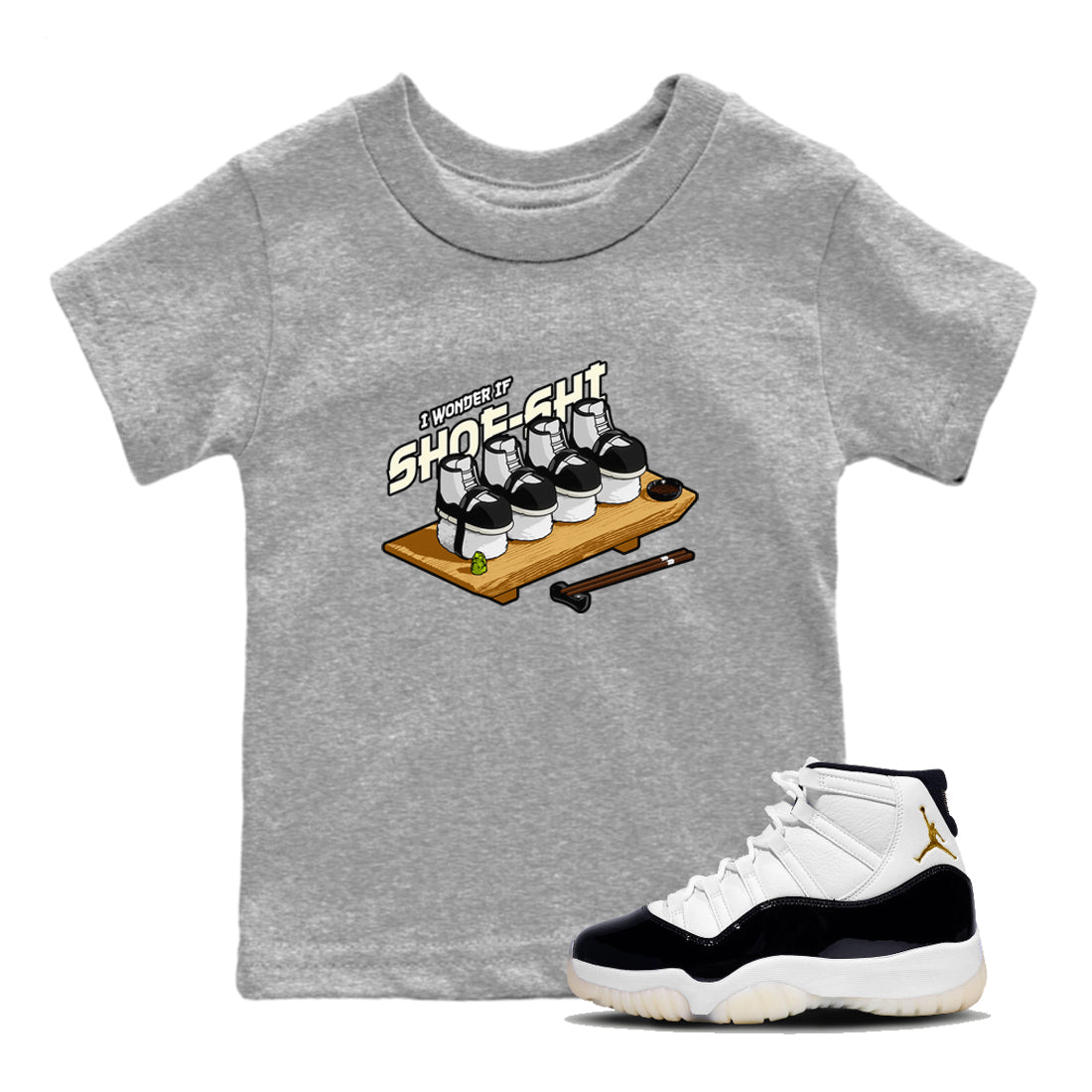Air Jordan 11 Gratitude shirt to match jordans Shoe-Shi sneaker tees AJ11 Gratitude Drip Gear Zone Baby Toddler Heather Grey 1 T-Shirt