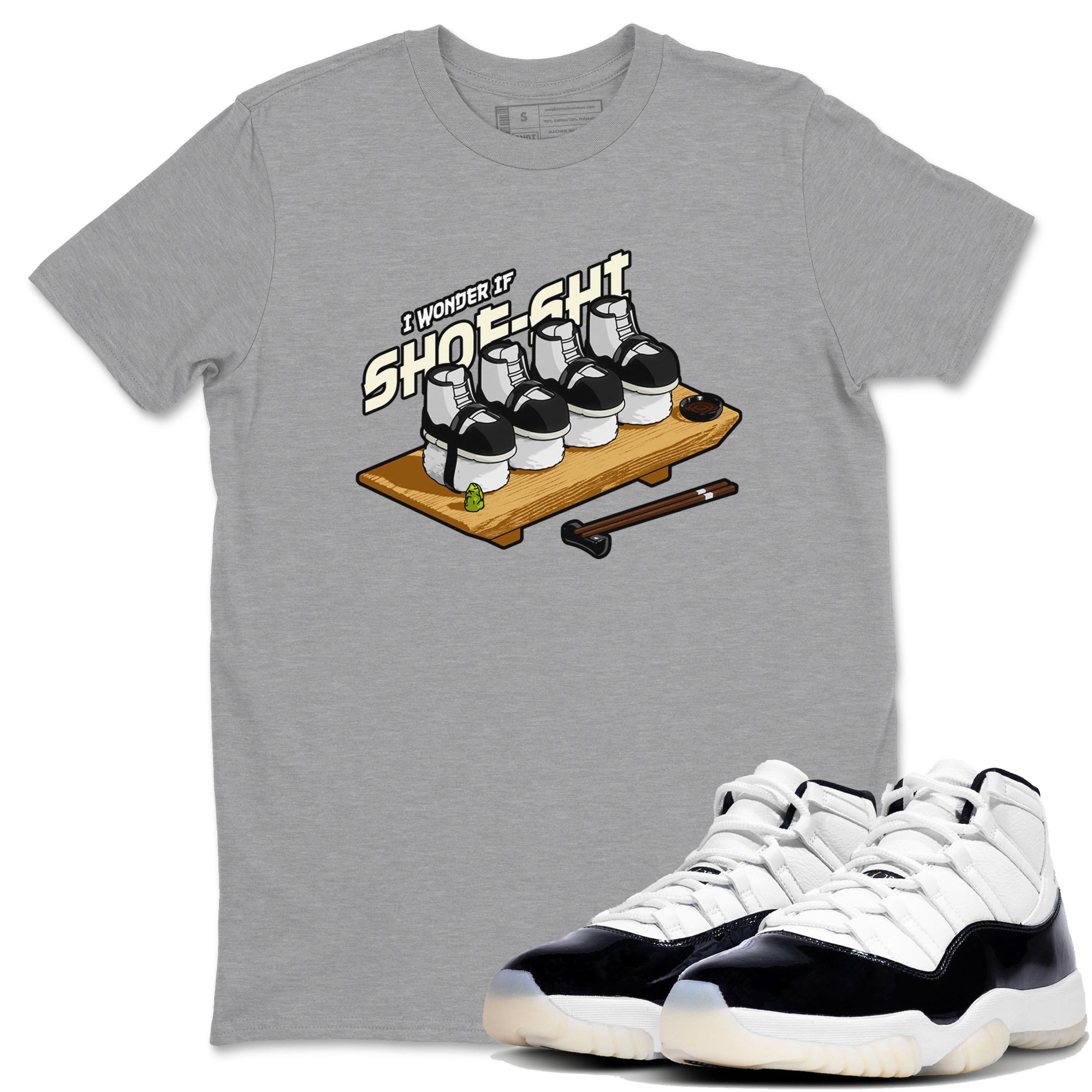 Air Jordan 11 Gratitude shirt to match jordans Shoe-Shi sneaker tees AJ11 Gratitude Drip Gear Zone Unisex Heather Grey 1 T-Shirt
