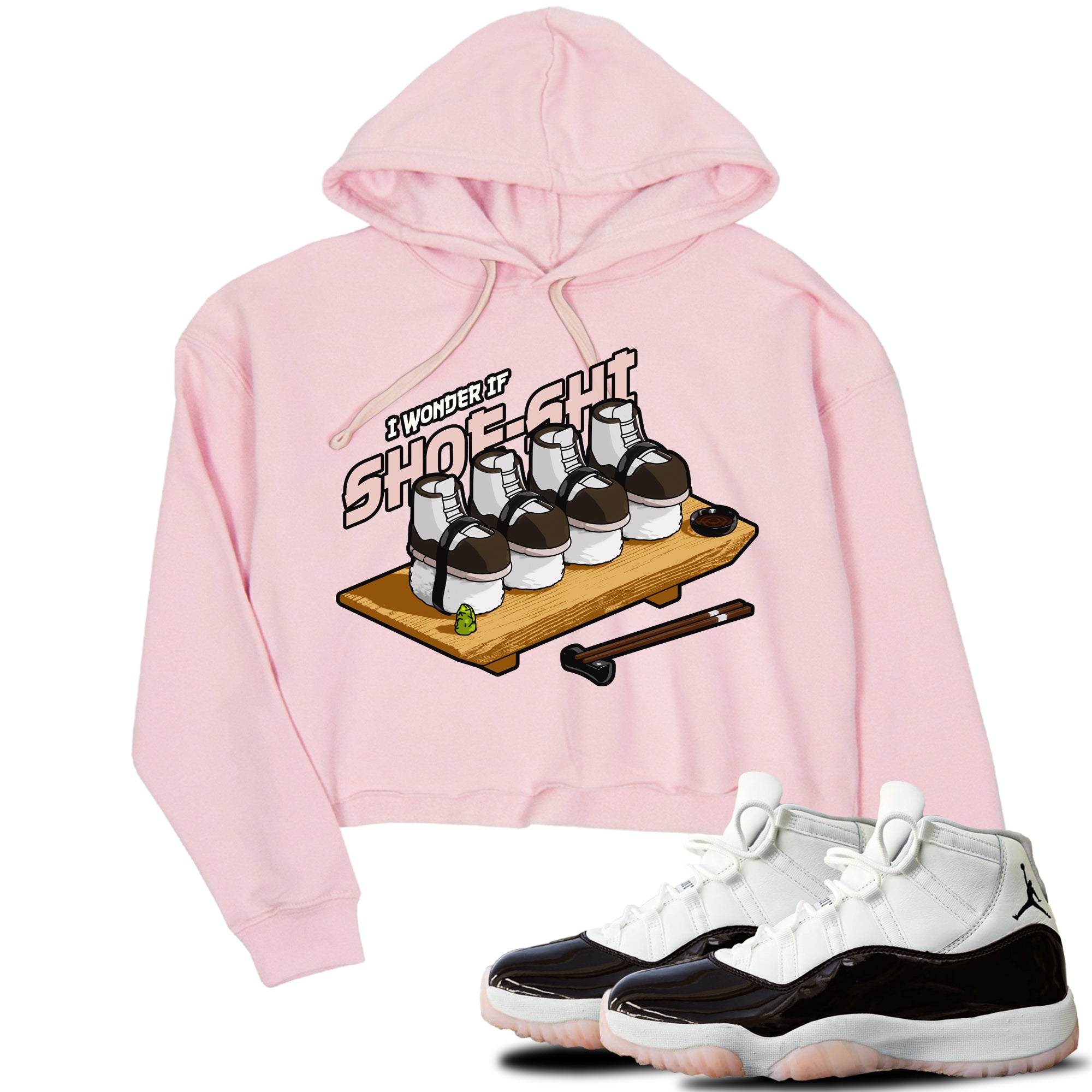 Air Jordan 11 Neapolitan shirt to match jordans Shoe-Shi sneaker matching t-shirts and clothing AJ11 Neapolitan Drip Gear Zone Pink 1 Crop T-Shirt