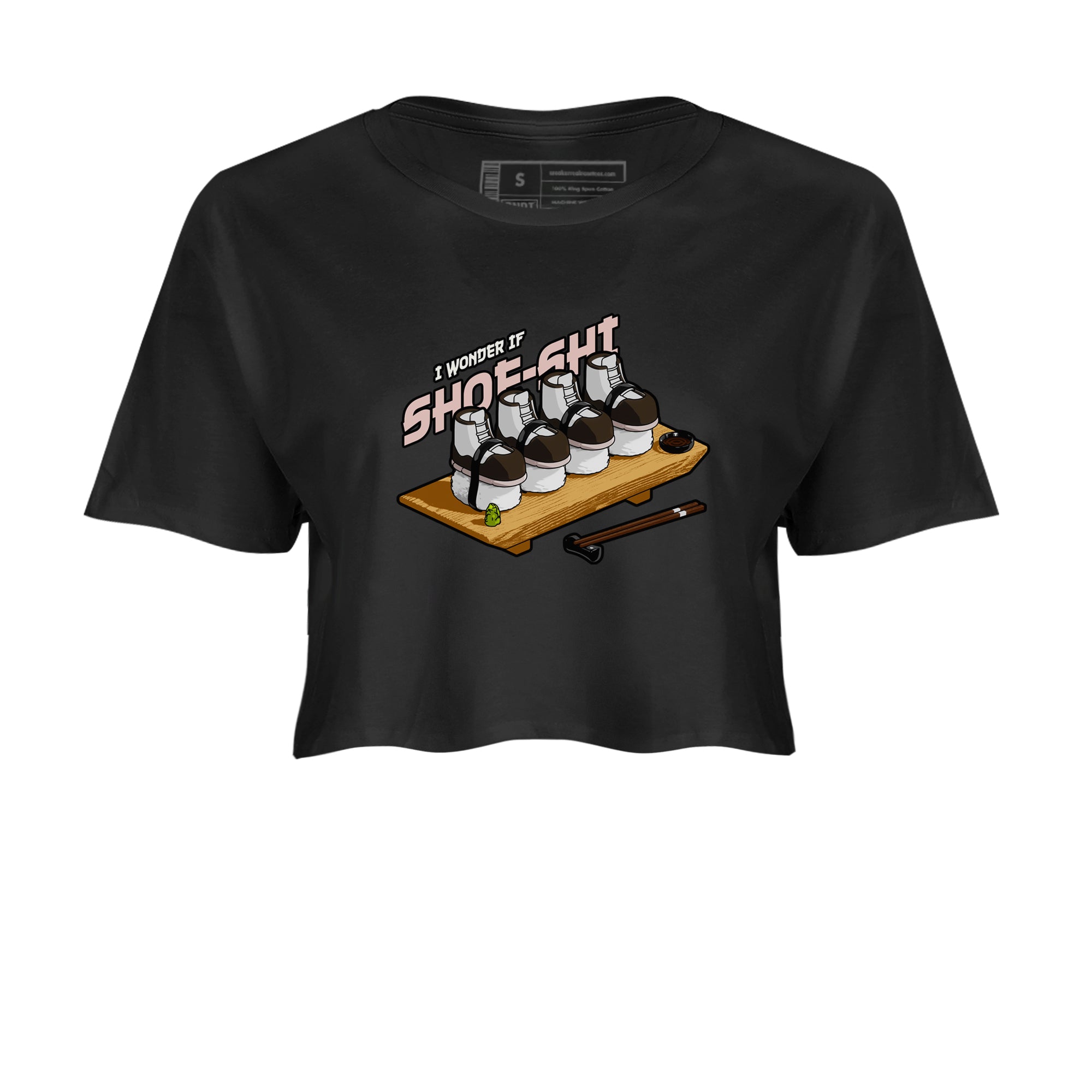 Air Jordan 11 Neapolitan shirt to match jordans Shoe-Shi sneaker matching t-shirts and clothing AJ11 Neapolitan Drip Gear Zone Black 2 Crop T-Shirt