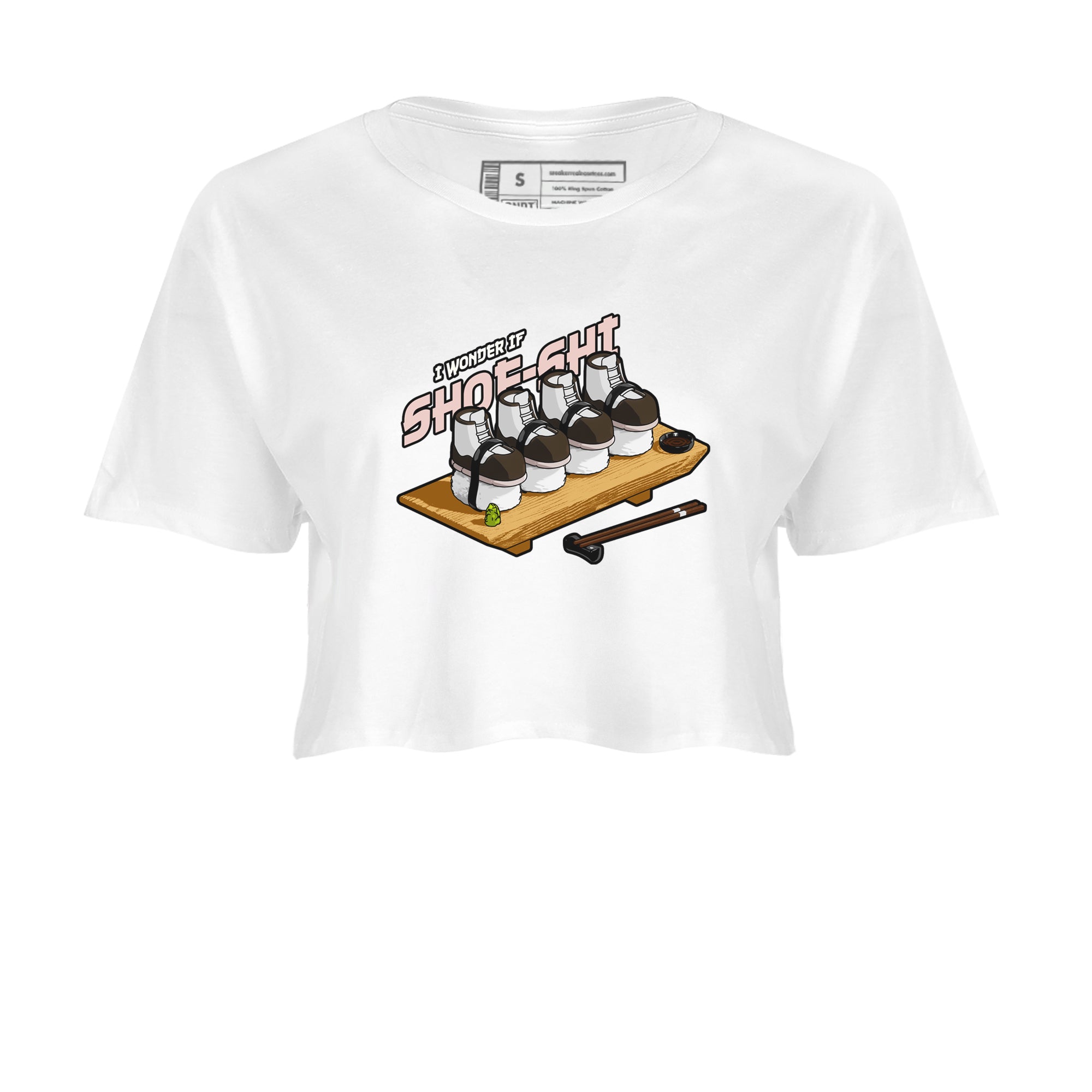 Air Jordan 11 Neapolitan shirt to match jordans Shoe-Shi sneaker matching t-shirts and clothing AJ11 Neapolitan Drip Gear Zone White 2 Crop T-Shirt