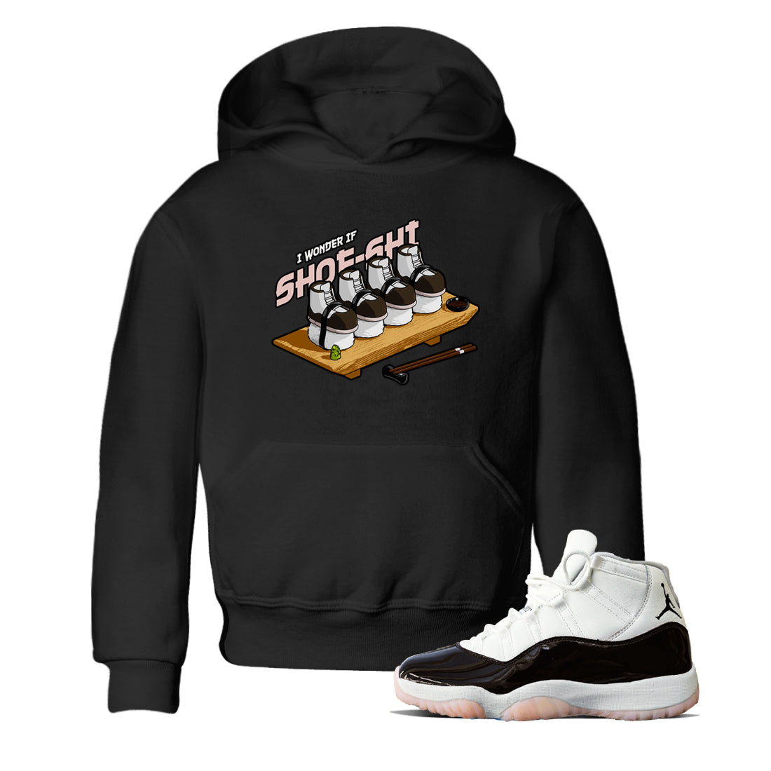 Air Jordan 11 Neapolitan shirt to match jordans Shoe-Shi sneaker matching t-shirts and clothing AJ11 Neapolitan Drip Gear Zone Youth Kids Toddler Black 1 T-Shirt