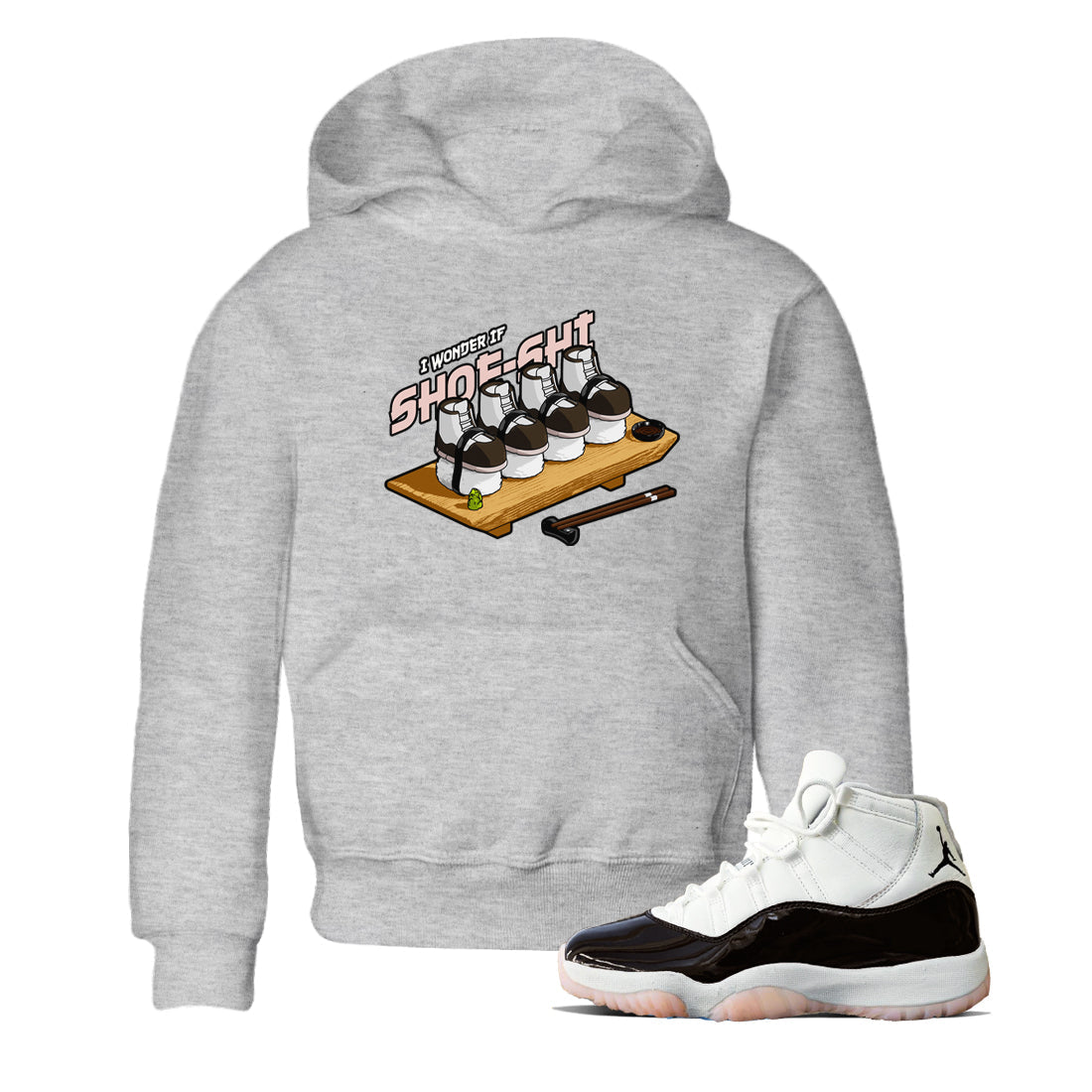 Air Jordan 11 Neapolitan shirt to match jordans Shoe-Shi sneaker matching t-shirts and clothing AJ11 Neapolitan Drip Gear Zone Youth Kids Toddler Heather Grey 1 T-Shirt