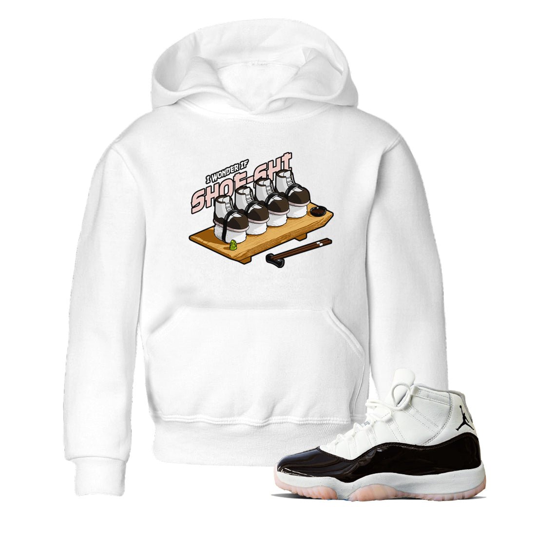 Air Jordan 11 Neapolitan shirt to match jordans Shoe-Shi sneaker matching t-shirts and clothing AJ11 Neapolitan Drip Gear Zone Youth Kids Toddler White 1 T-Shirt