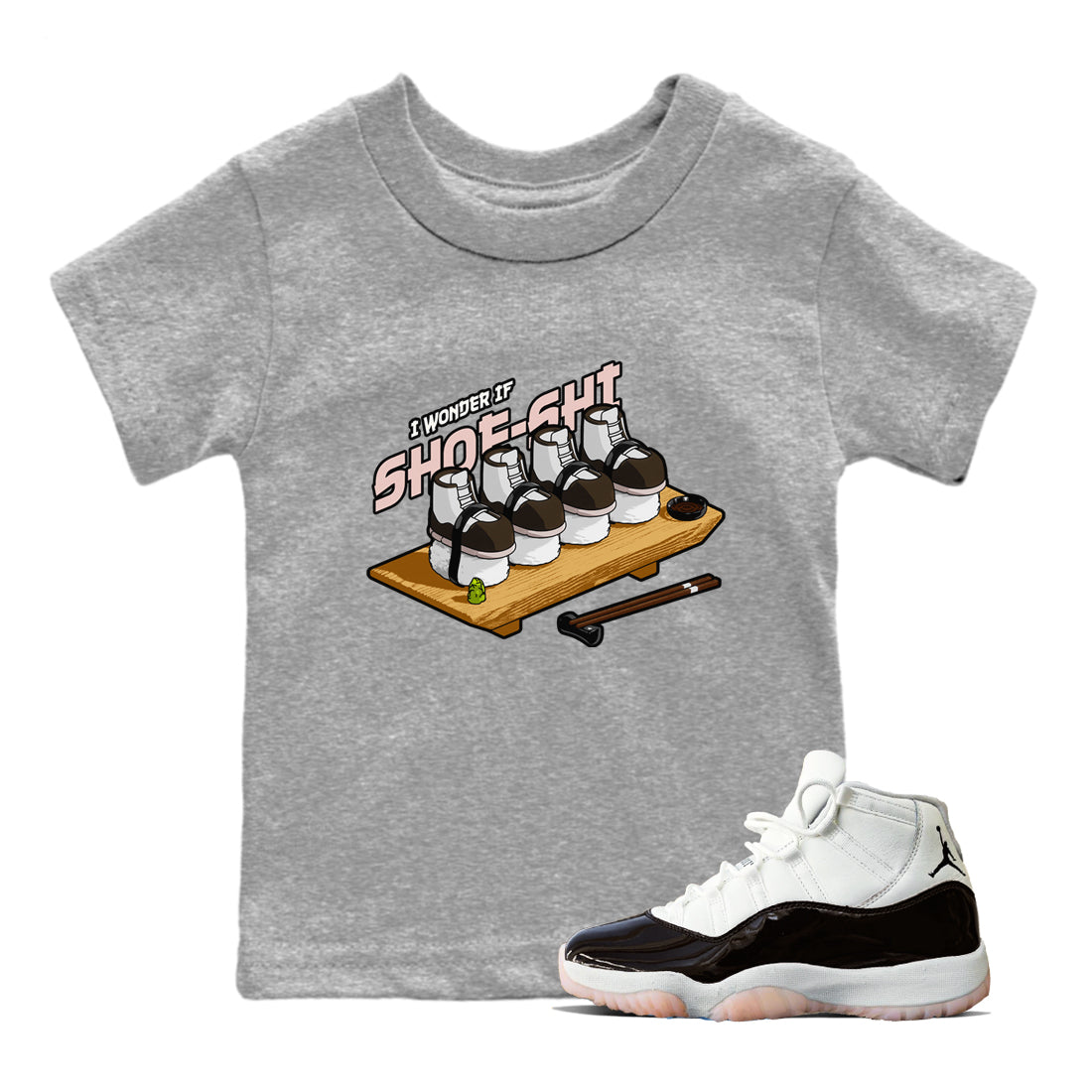 Air Jordan 11 Neapolitan shirt to match jordans Shoe-Shi sneaker matching t-shirts and clothing AJ11 Neapolitan Drip Gear Zone Youth Kids Toddler Heather Grey 1 T-Shirt