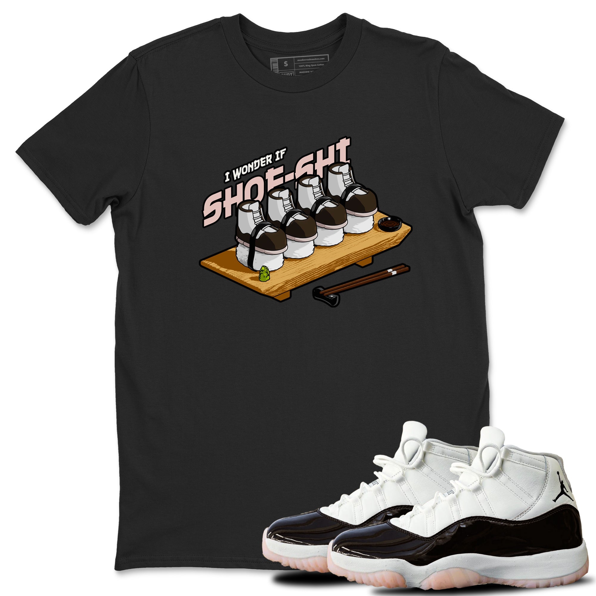 Air Jordan 11 Neapolitan shirt to match jordans Shoe-Shi sneaker matching t-shirts and clothing AJ11 Neapolitan Drip Gear Zone Cotton Casual Unisex Black 1 T-Shirt