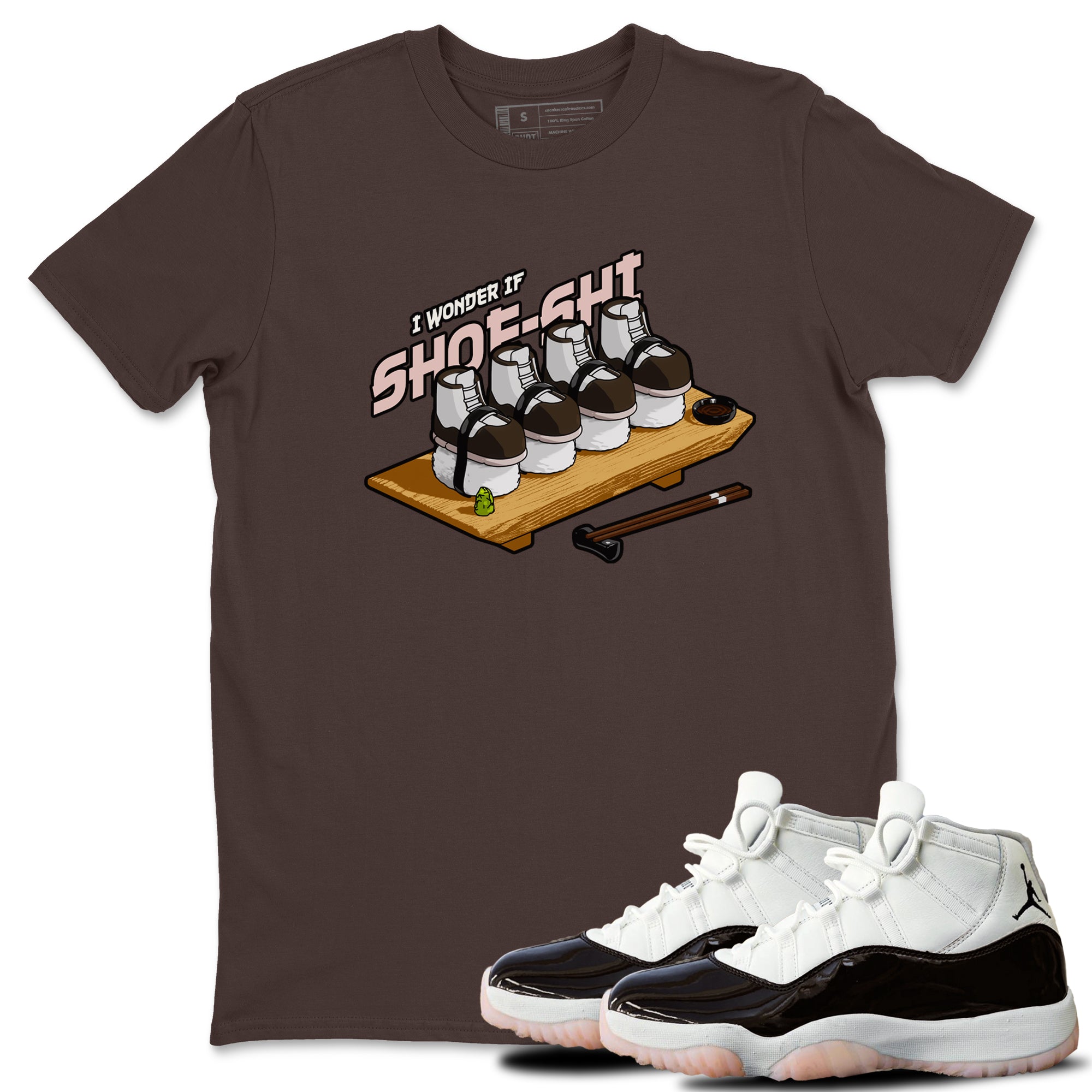 Air Jordan 11 Neapolitan shirt to match jordans Shoe-Shi sneaker matching t-shirts and clothing AJ11 Neapolitan Drip Gear Zone Cotton Casual Unisex Dark Chocolate 1 T-Shirt