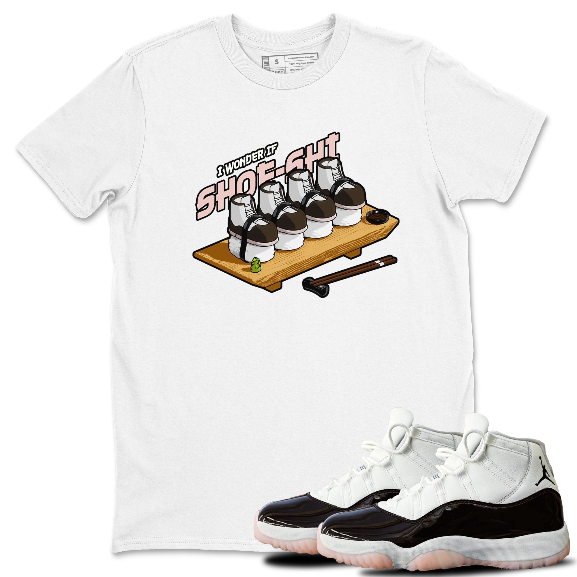 Air Jordan 11 Neapolitan shirt to match jordans Shoe-Shi sneaker matching t-shirts and clothing AJ11 Neapolitan Drip Gear Zone Cotton Casual Unisex White 1 T-Shirt
