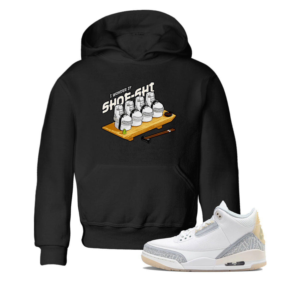 3s Ivory shirt to match jordans Shoe-Shi sneaker tees Air Jordan 3 Ivory Drip Gear Zone baby toddler Black 1 cotton Shirt