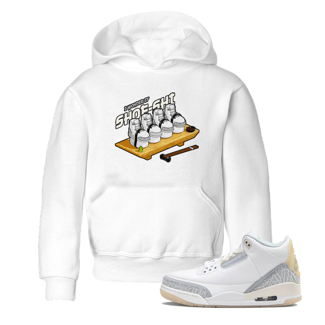 3s Ivory shirt to match jordans Shoe-Shi sneaker tees Air Jordan 3 Ivory Drip Gear Zone baby toddler White 1 cotton Shirt