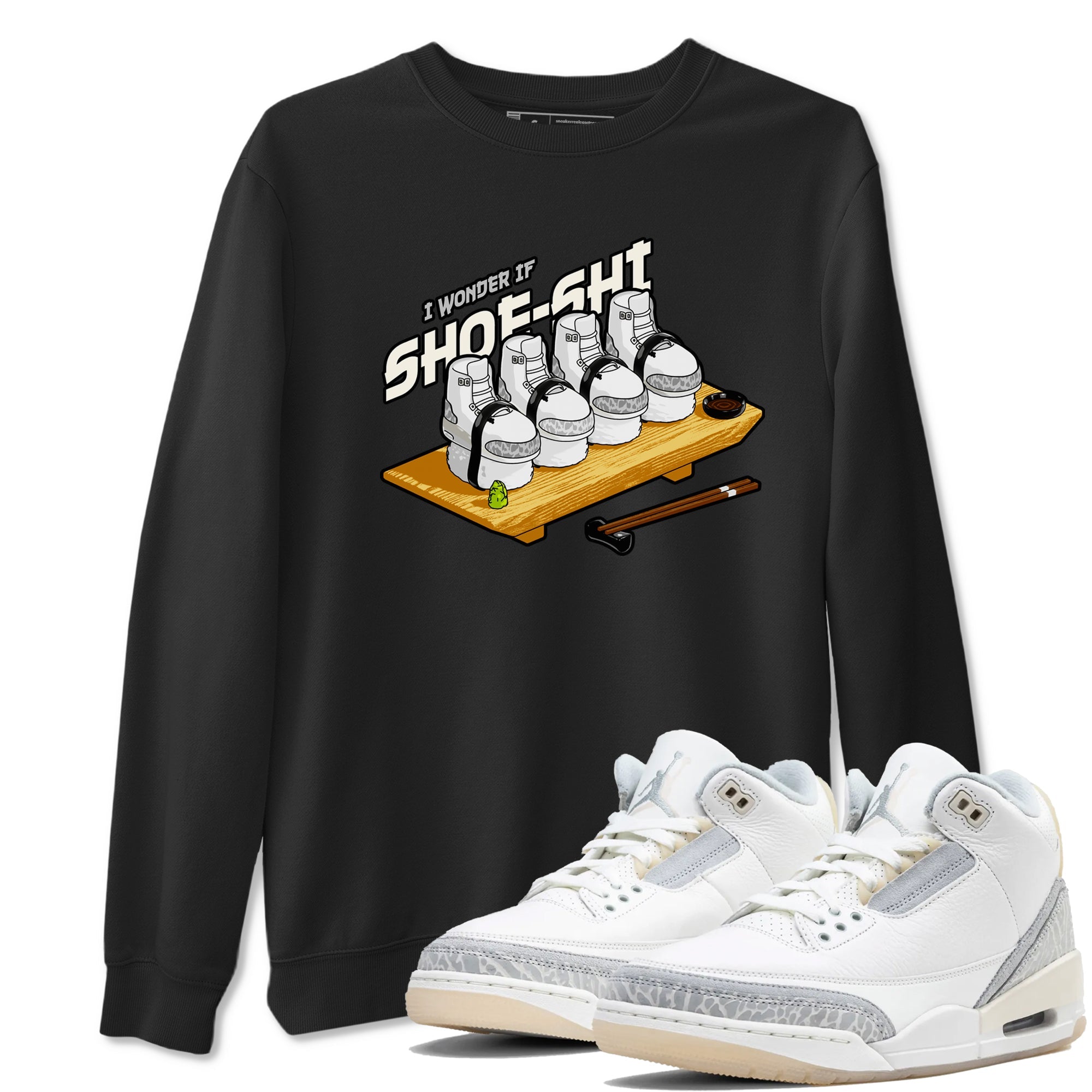 3s Ivory shirt to match jordans Shoe-Shi sneaker tees Air Jordan 3 Ivory Drip Gear Zone unisex cotton Black 1 crew neck shirt
