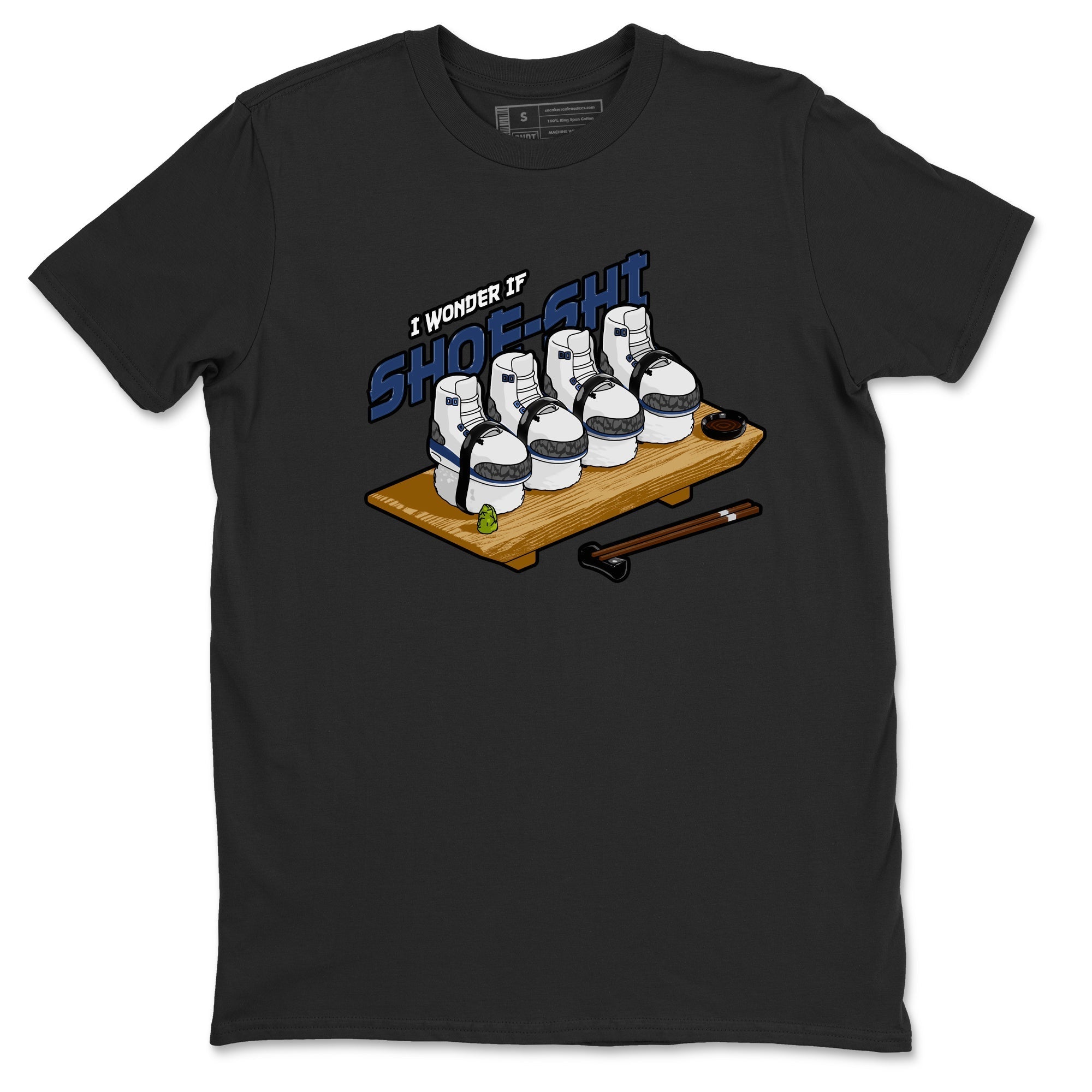 3s Midnight Navy shirt to match jordans Shoe-Shi sneaker match t-shirt AJ3 Midnight Navy Drip Gear Zone unisex cotton Black 2 Crew Neck T-Shirt