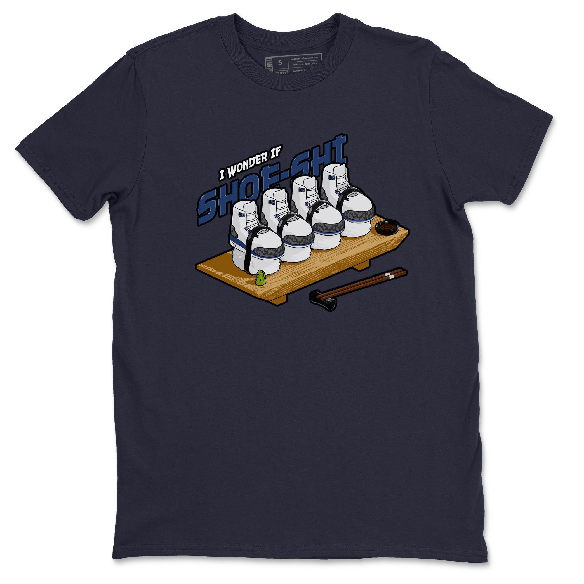 3s Midnight Navy shirt to match jordans Shoe-Shi sneaker match t-shirt AJ3 Midnight Navy Drip Gear Zone unisex cotton Navy 2 Crew Neck T-Shirt