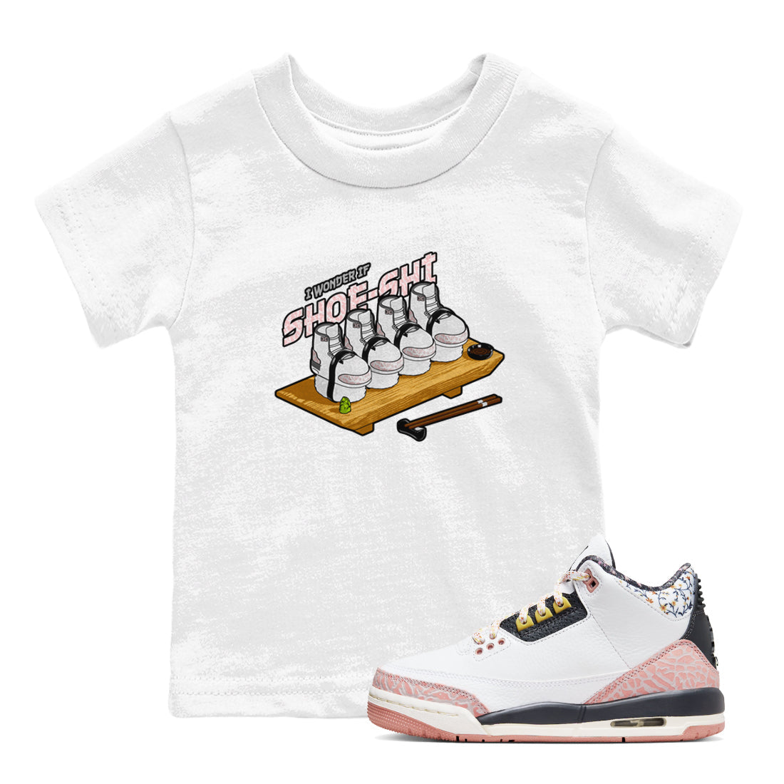 Air Jordan 3 GS Vintage Floral shirt to match jordans Shoe-Shi sneaker tees Air Jordan 3 Vintage Floral Drip Gear Zone baby toddler White 1 cotton Shirt