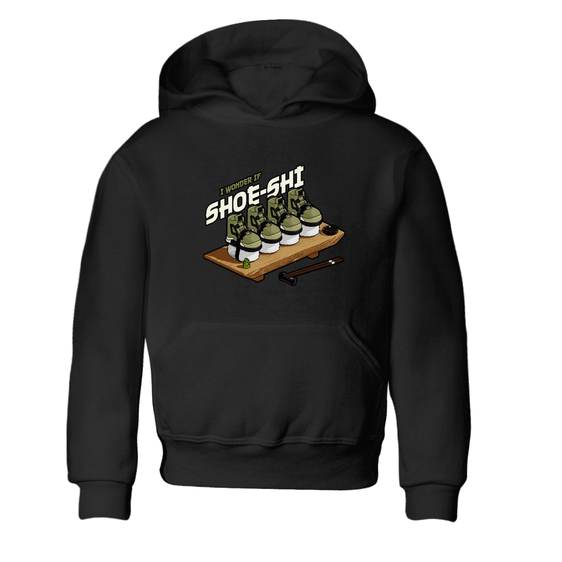 Air Jordan 4 Medium Olive shirt to match jordans streetwear brand Shoe-Shi sneaker tees AJ4 Medium Olive Drip Gear Zone Baby Toddler Black 2 T-Shirt