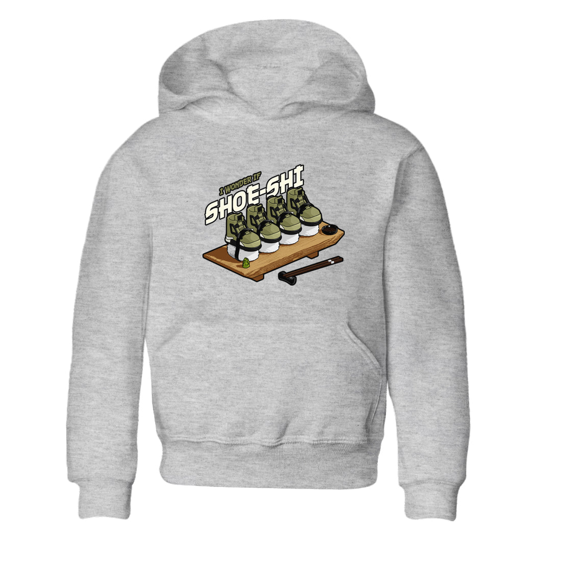 Air Jordan 4 Medium Olive shirt to match jordans streetwear brand Shoe-Shi sneaker tees AJ4 Medium Olive Drip Gear Zone Baby Toddler Heather Grey 2 T-Shirt