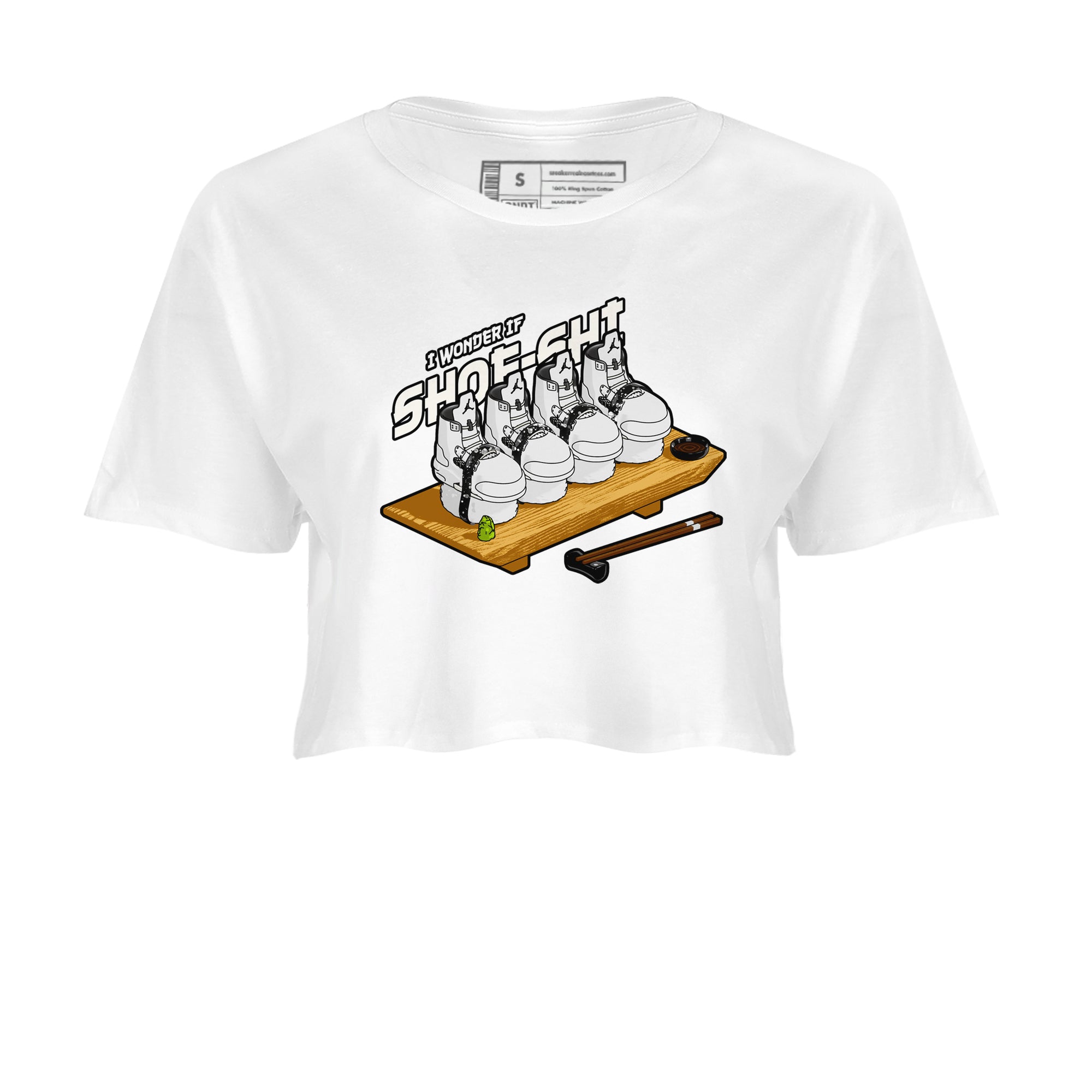 5s Sail shirt to match jordans Shoe-Shi sneaker tees Air Jordan 5 Sail Drip Gear Zone White 2 crop length shirt