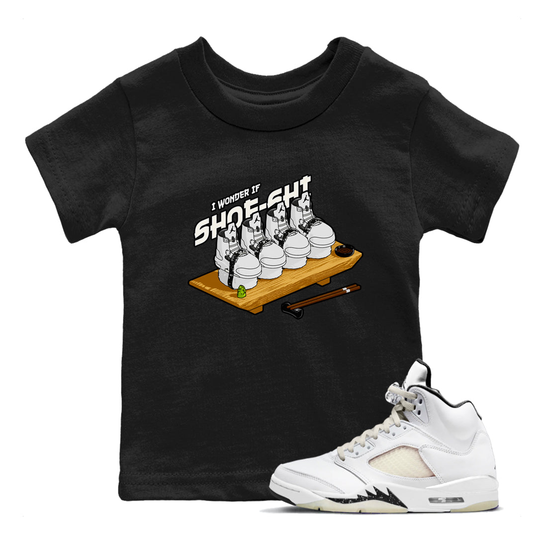 5s Sail shirt to match jordans Shoe-Shi sneaker tees Air Jordan 5 Sail Drip Gear Zone baby toddler Black 1 cotton Shirt