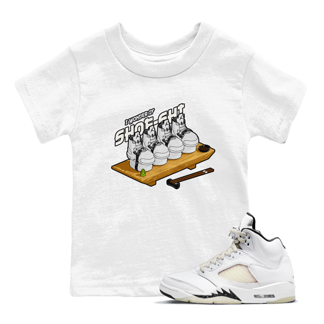 5s Sail shirt to match jordans Shoe-Shi sneaker tees Air Jordan 5 Sail Drip Gear Zone baby toddler White 1 cotton Shirt