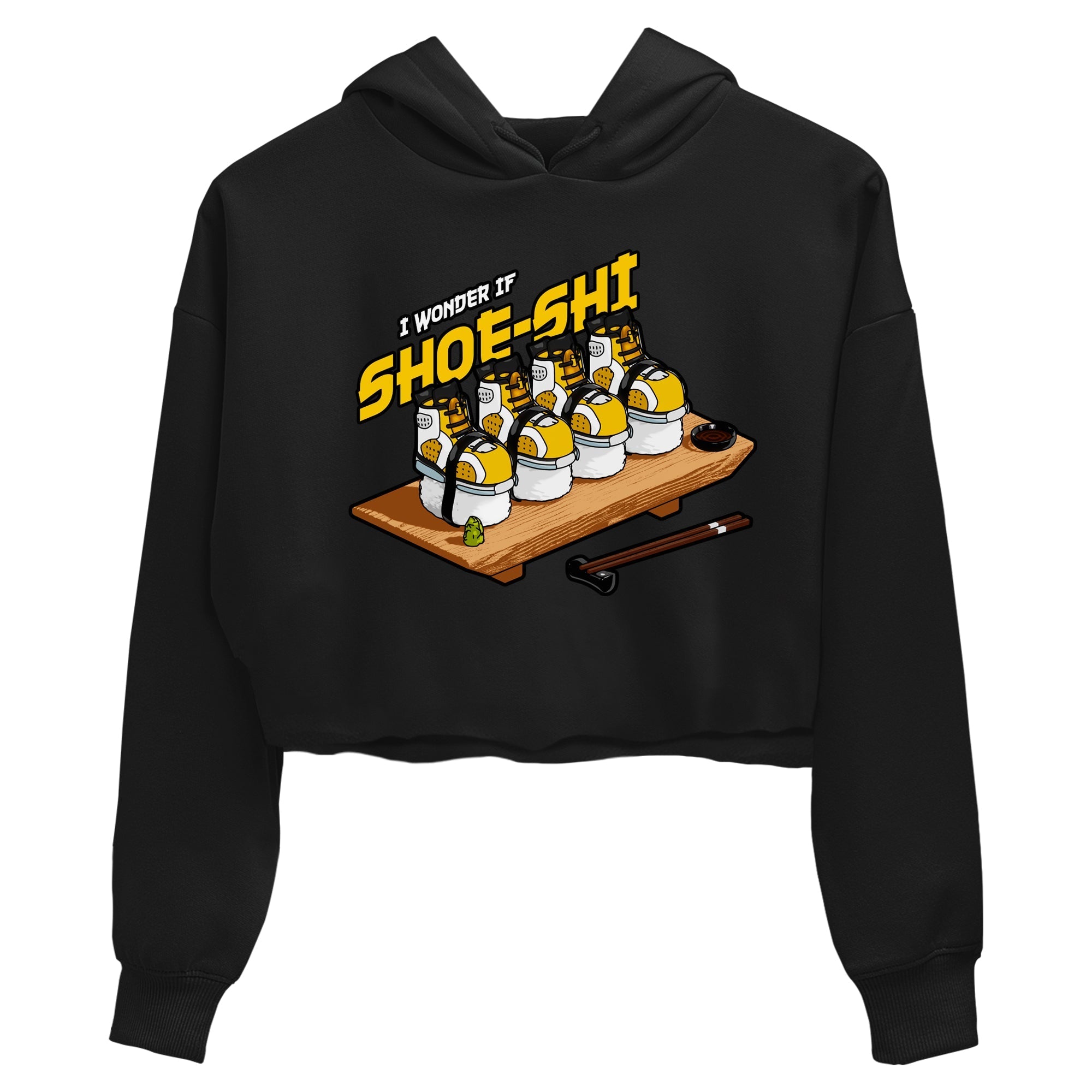 Air Jordan 6 Yellow Ochre shirt to match jordans Shoe-Shi sneaker tees streetwear brand AJ6 Yellow Ochre Drip Gear Zone Brand Black 2 Crop T-Shirt