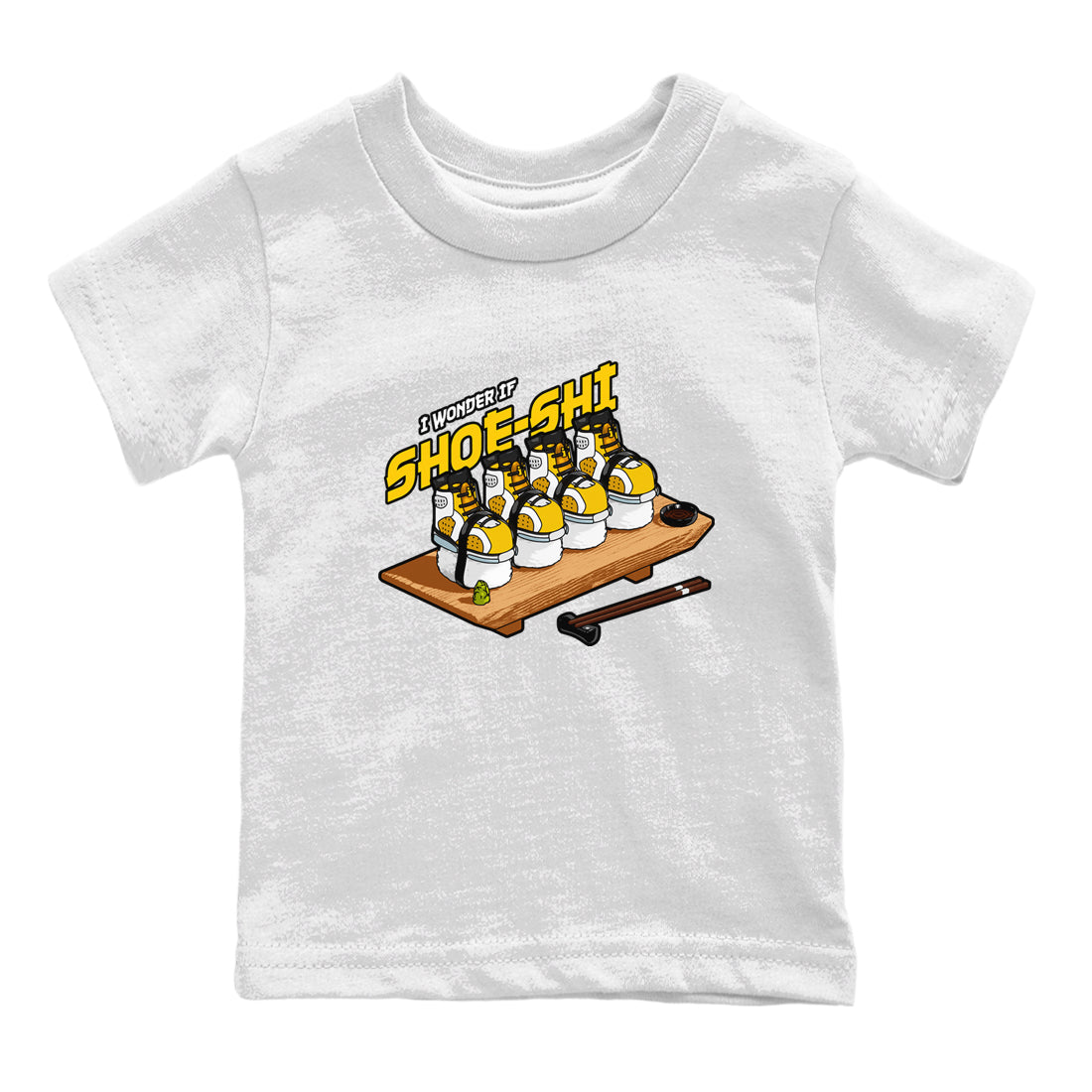 Air Jordan 6 Yellow Ochre shirt to match jordans Shoe-Shi sneaker tees streetwear brand AJ6 Yellow Ochre Drip Gear Zone Brand Baby Toddler White 2 T-Shirt