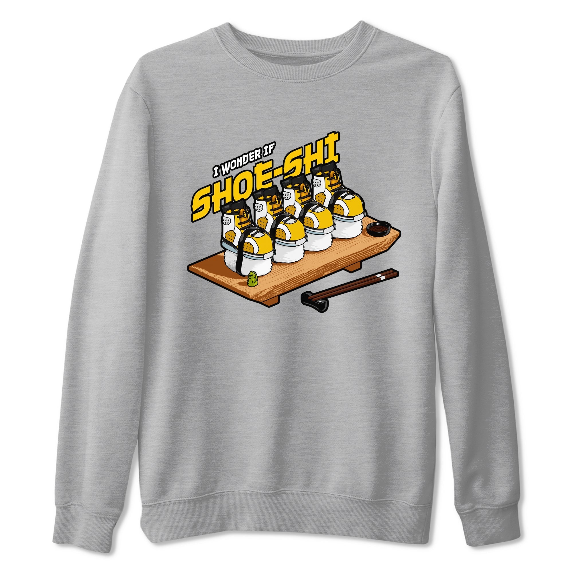 Air Jordan 6 Yellow Ochre shirt to match jordans Shoe-Shi sneaker tees streetwear brand AJ6 Yellow Ochre Drip Gear Zone Brand Unisex Heather Grey 2 T-Shirt